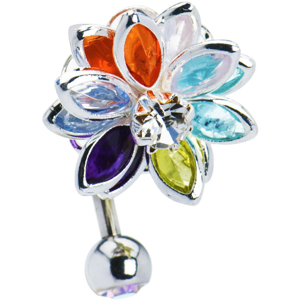 Pastel Aurora Gem DAISY Belly Button Ring #2