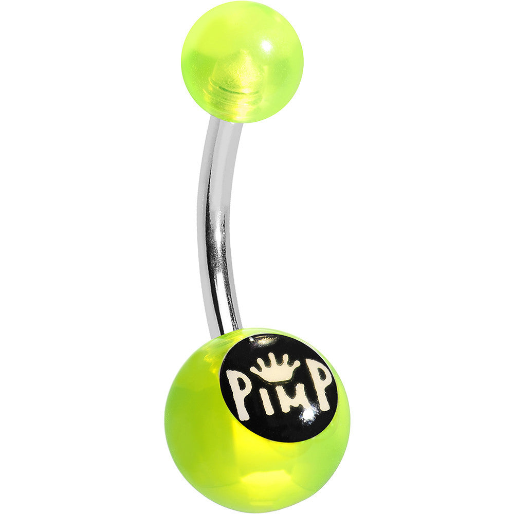 Green Neon Acrylic Pimp King Belly Ring