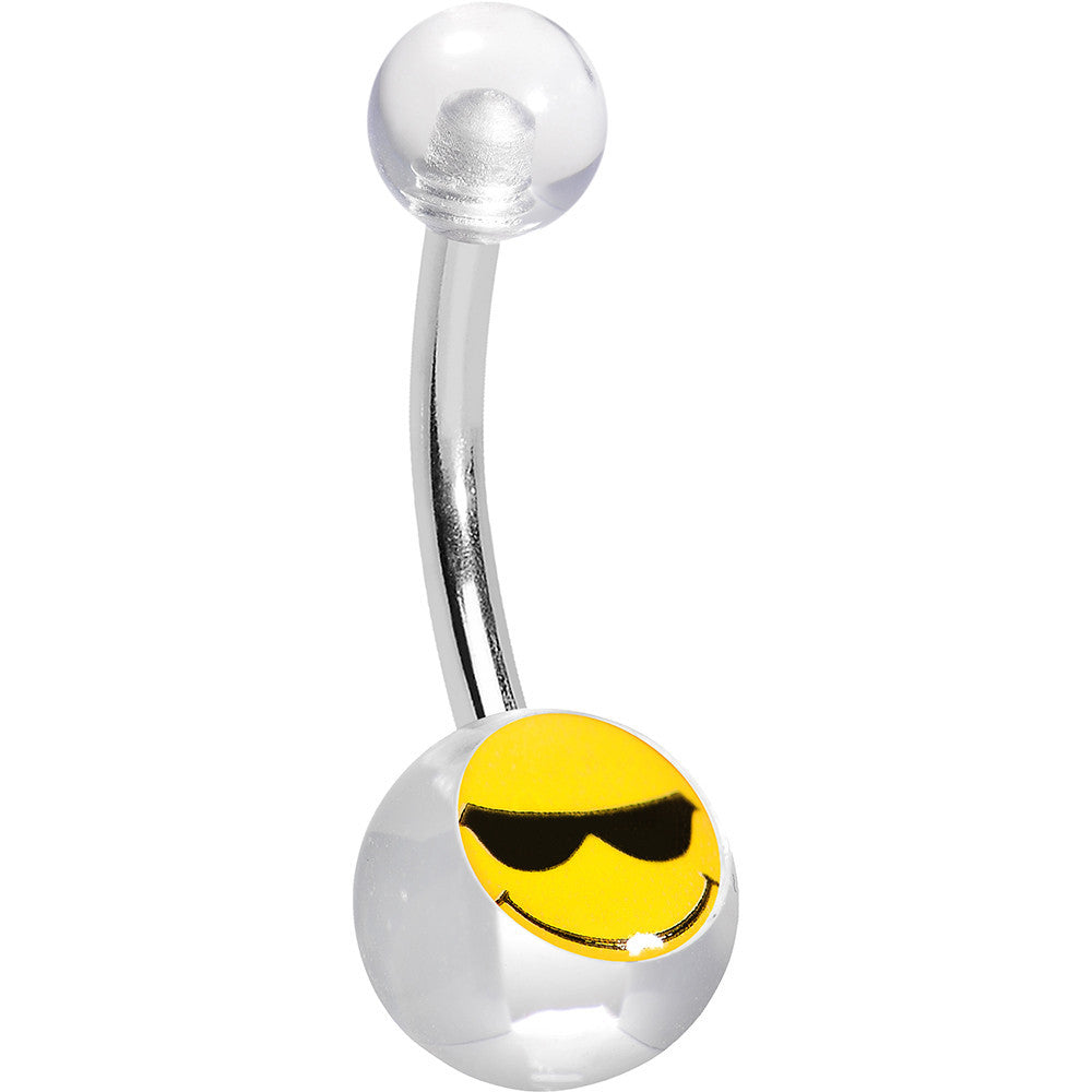 Clear Acrylic Sunglasses Smiley Belly Ring