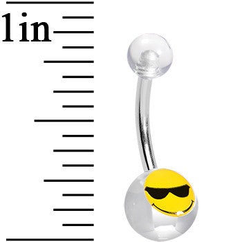 Clear Acrylic Sunglasses Smiley Belly Ring