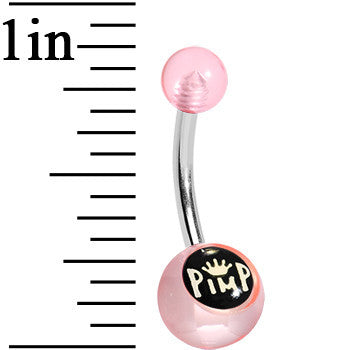 Light Pink Acrylic Pimp King Belly Ring