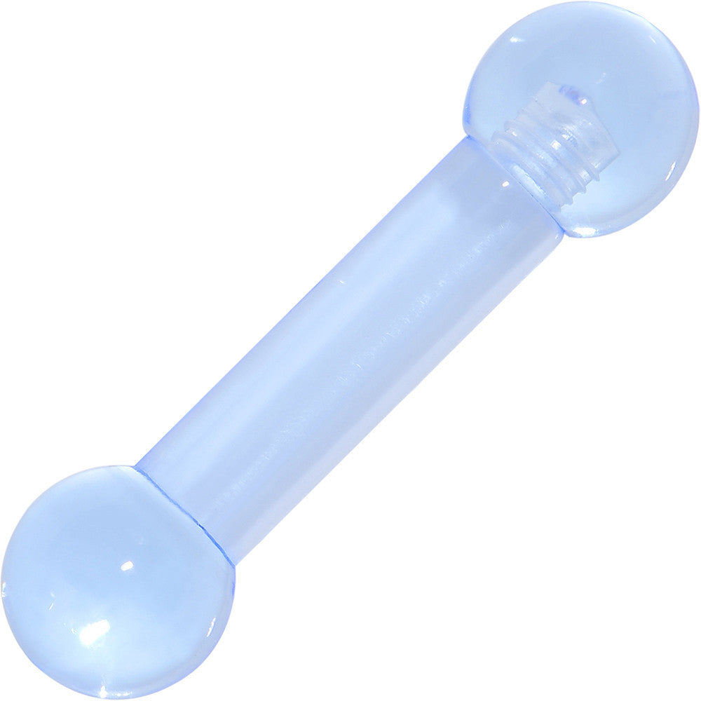 4 Gauge Baby Blue UV Acrylic Straight Barbell