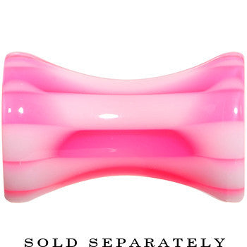 6 Gauge Pink and White Checkerboard Acrylic Saddle Plug