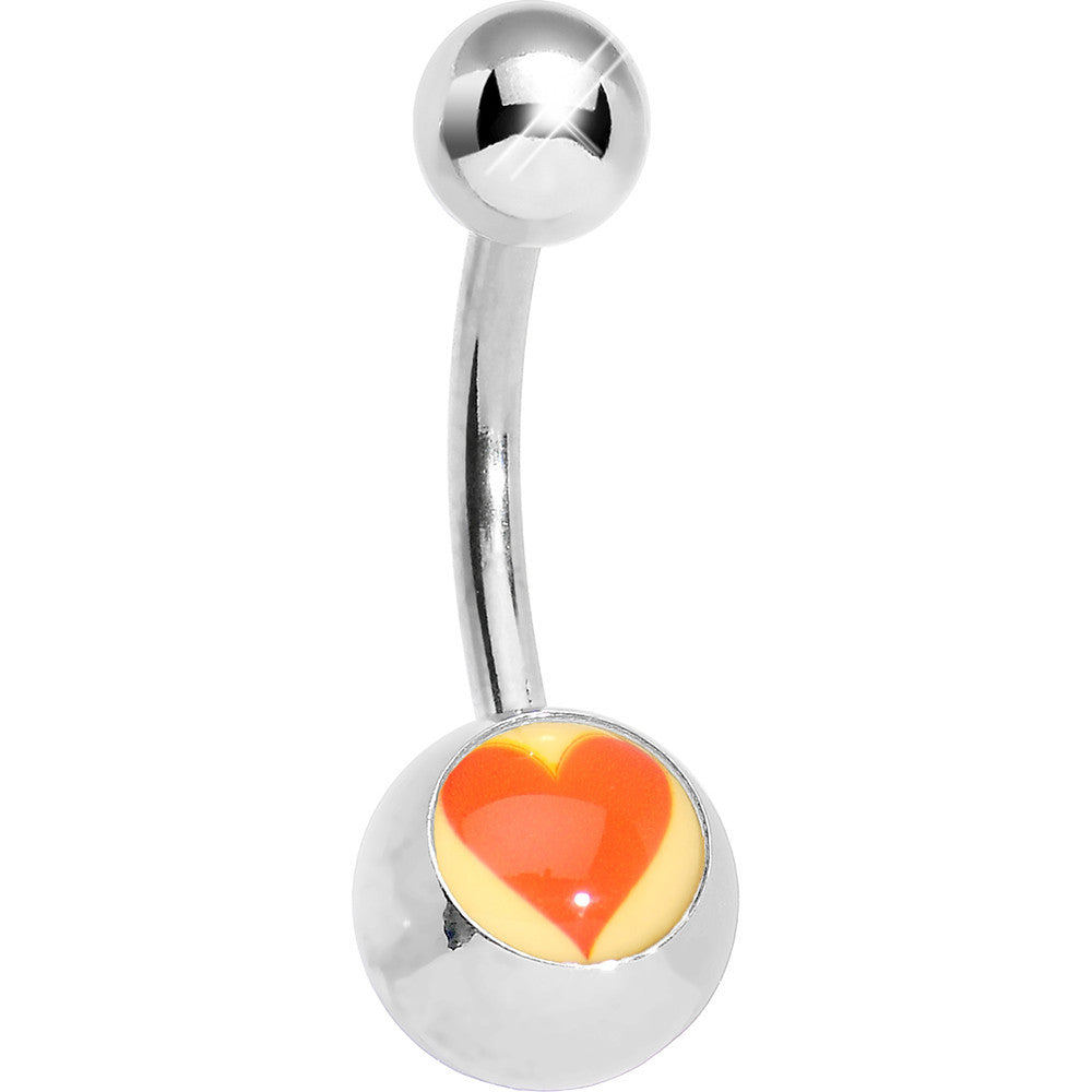 Basic Red Heart Belly Ring