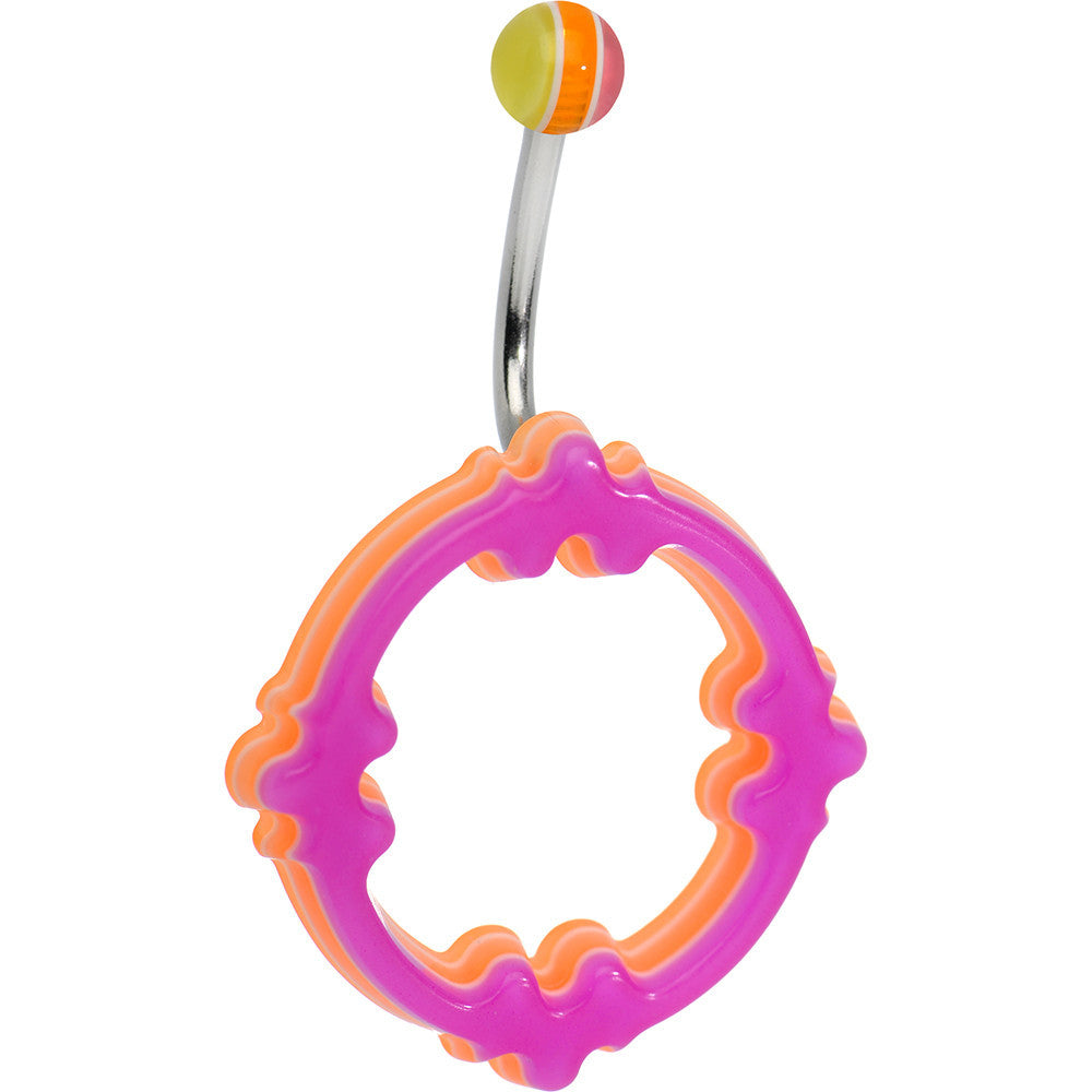 Light Pink Orange Acrylic Multi-Layered Celtic Belly Ring