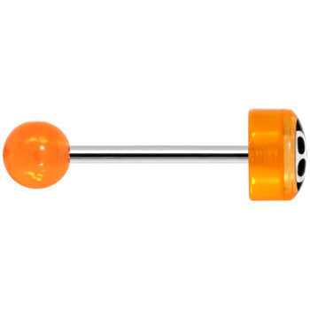 14 Gauge 5/8 Orange Acrylic Behind the 8 Ball Tongue Ring