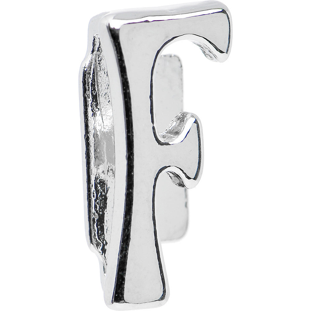 Silver Tone Letter F Charm