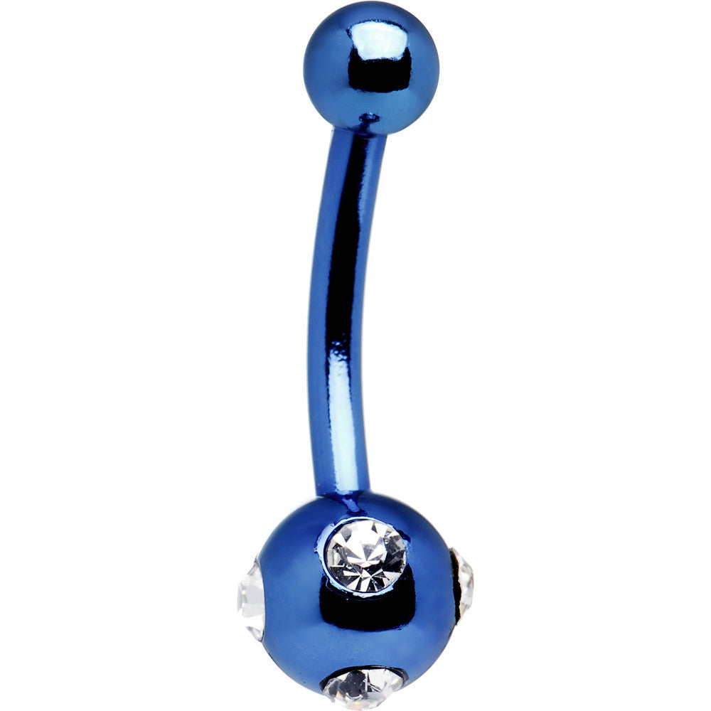 Electric Blue Titanium Ball Belly Button Ring