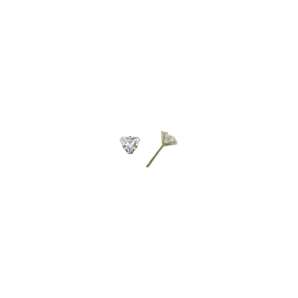 14kt Yellow Gold .23ct Cubic Zirconia Triangle Earrings