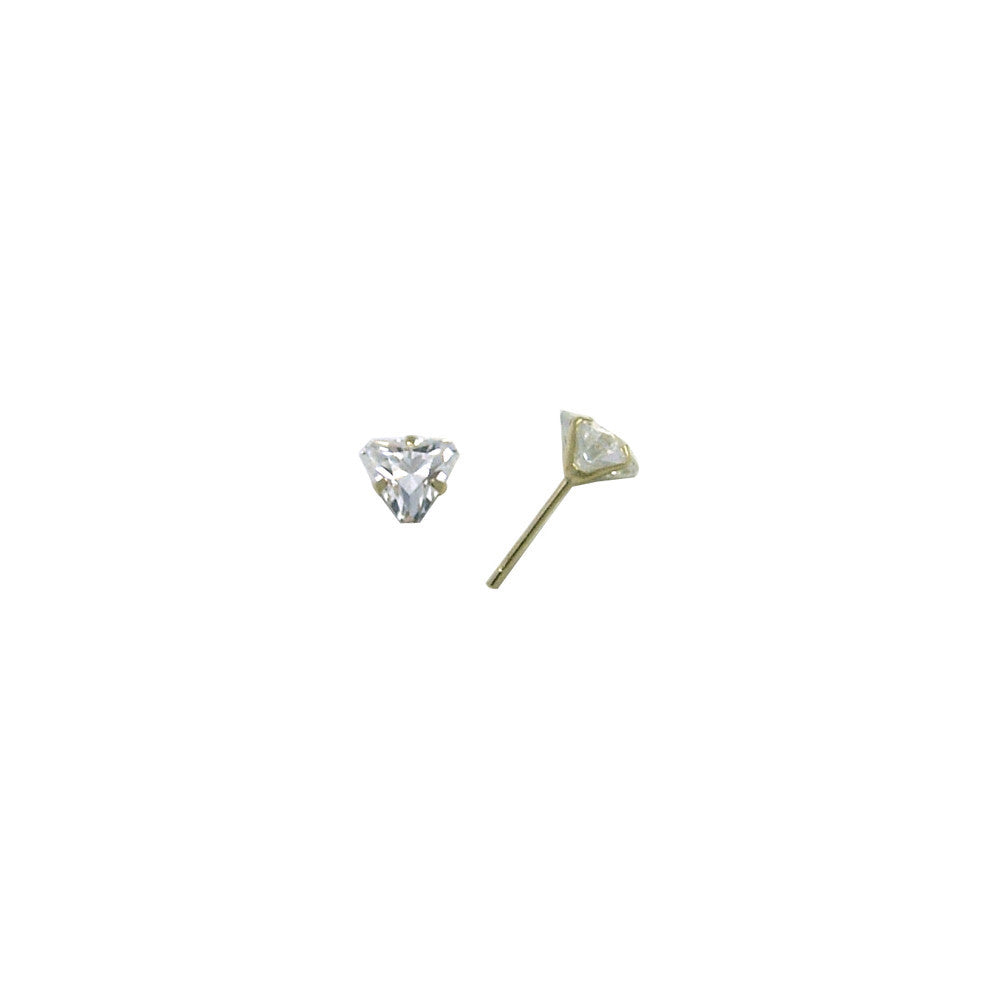 14kt Yellow Gold .80ct Cubic Zirconia Triangle Earrings