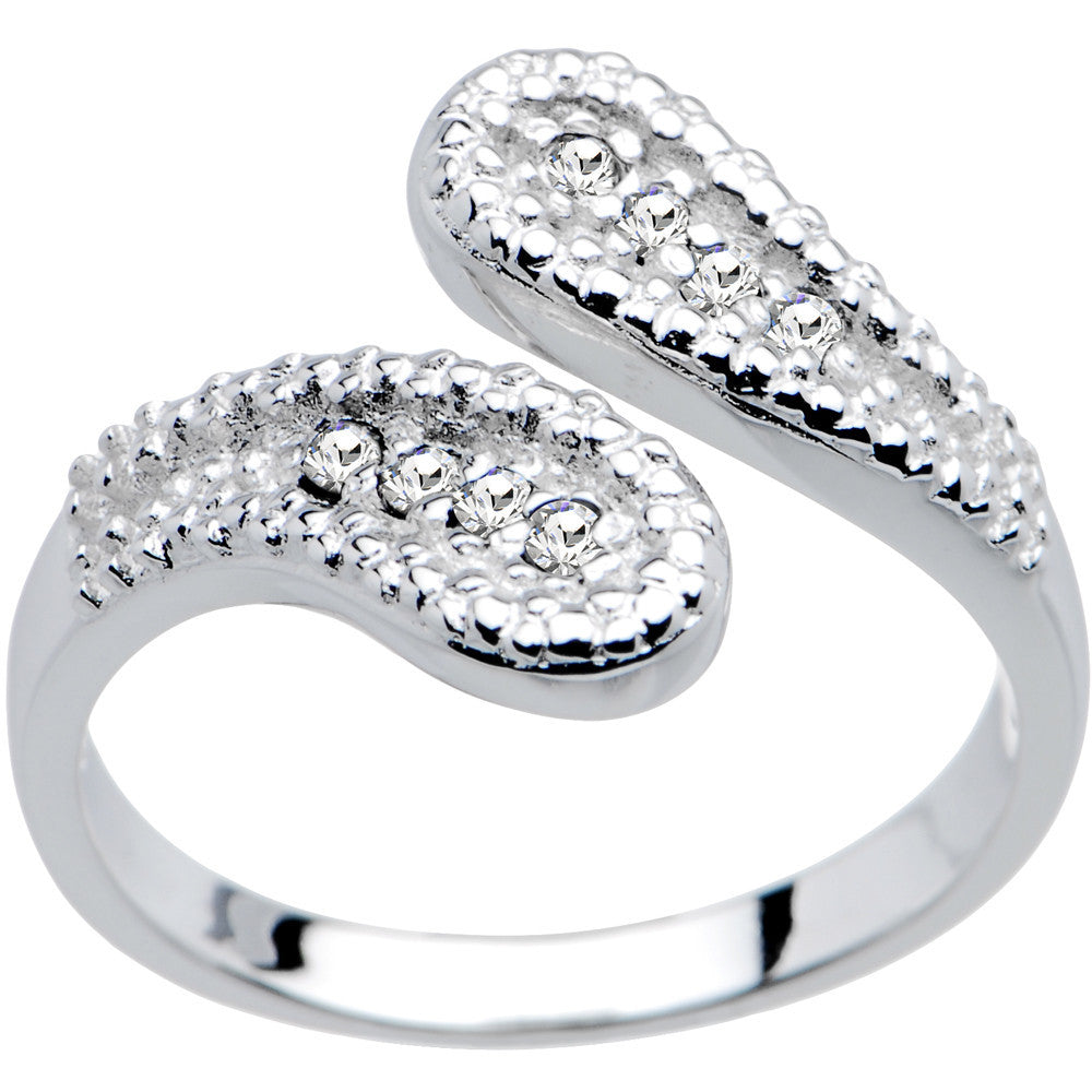 Sterling Silver 925 Cubic Zirconia Wrap Toe Ring