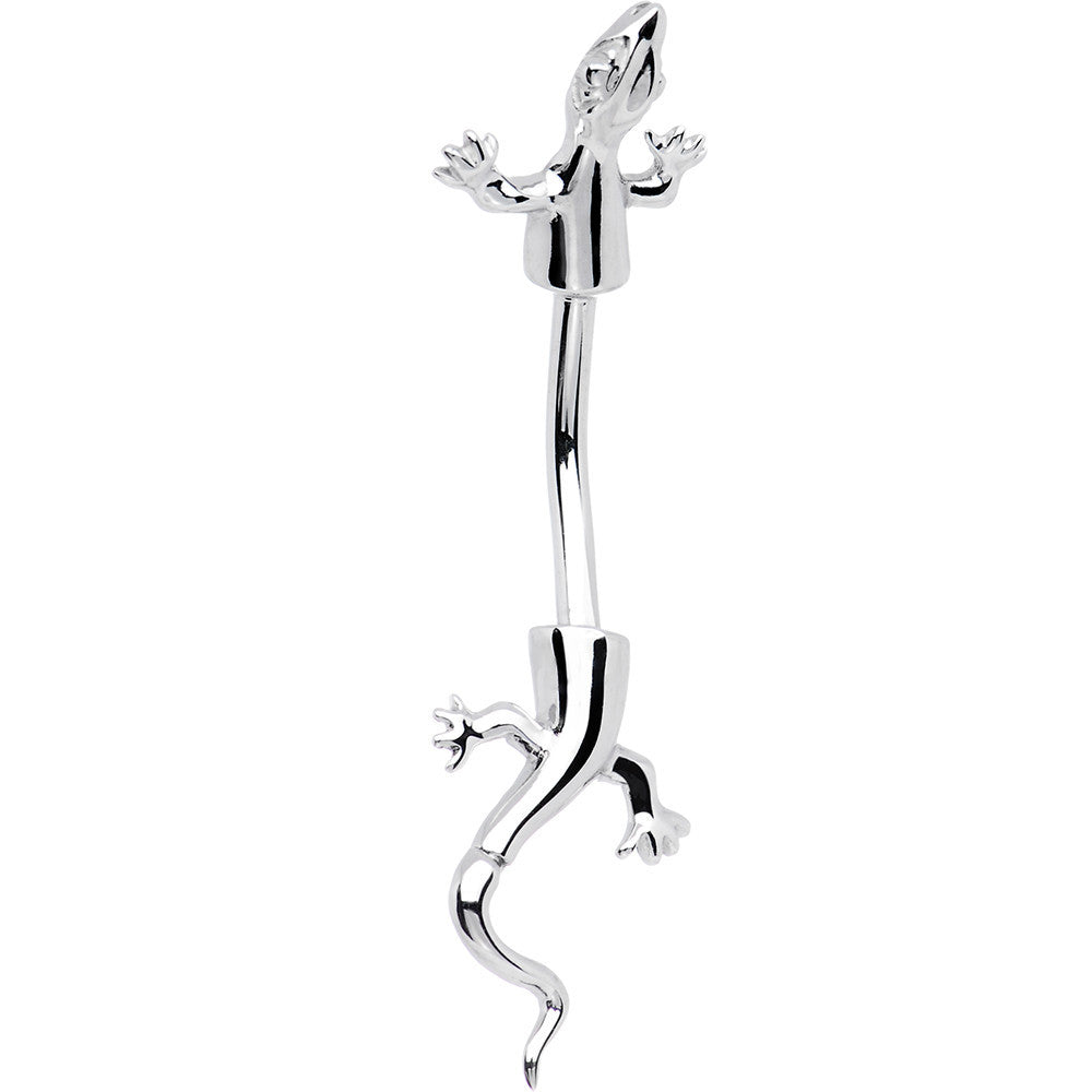 16 Gauge Solid 14kt White Gold Lizard Belly Ring