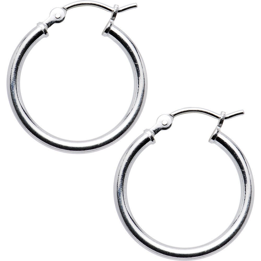 925 Sterling Silver 1/2 Inch Hoop Earrings