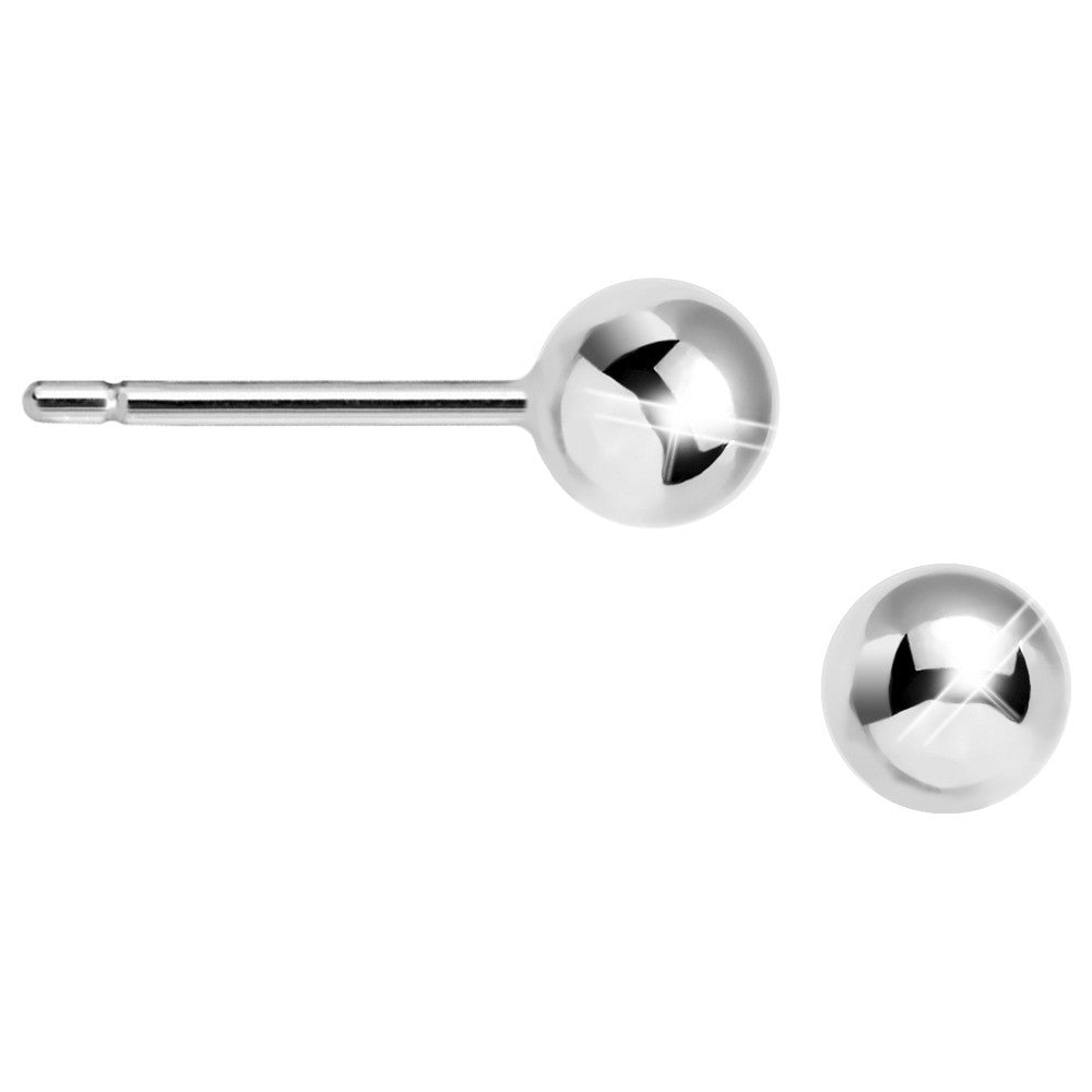 14kt White Gold 4mm Ball Earrings