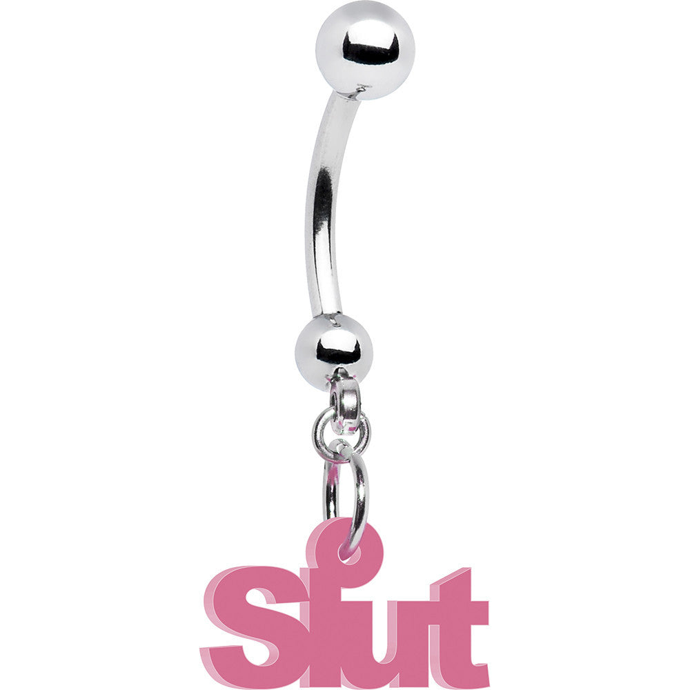 Solid Pink Slut Belly Ring