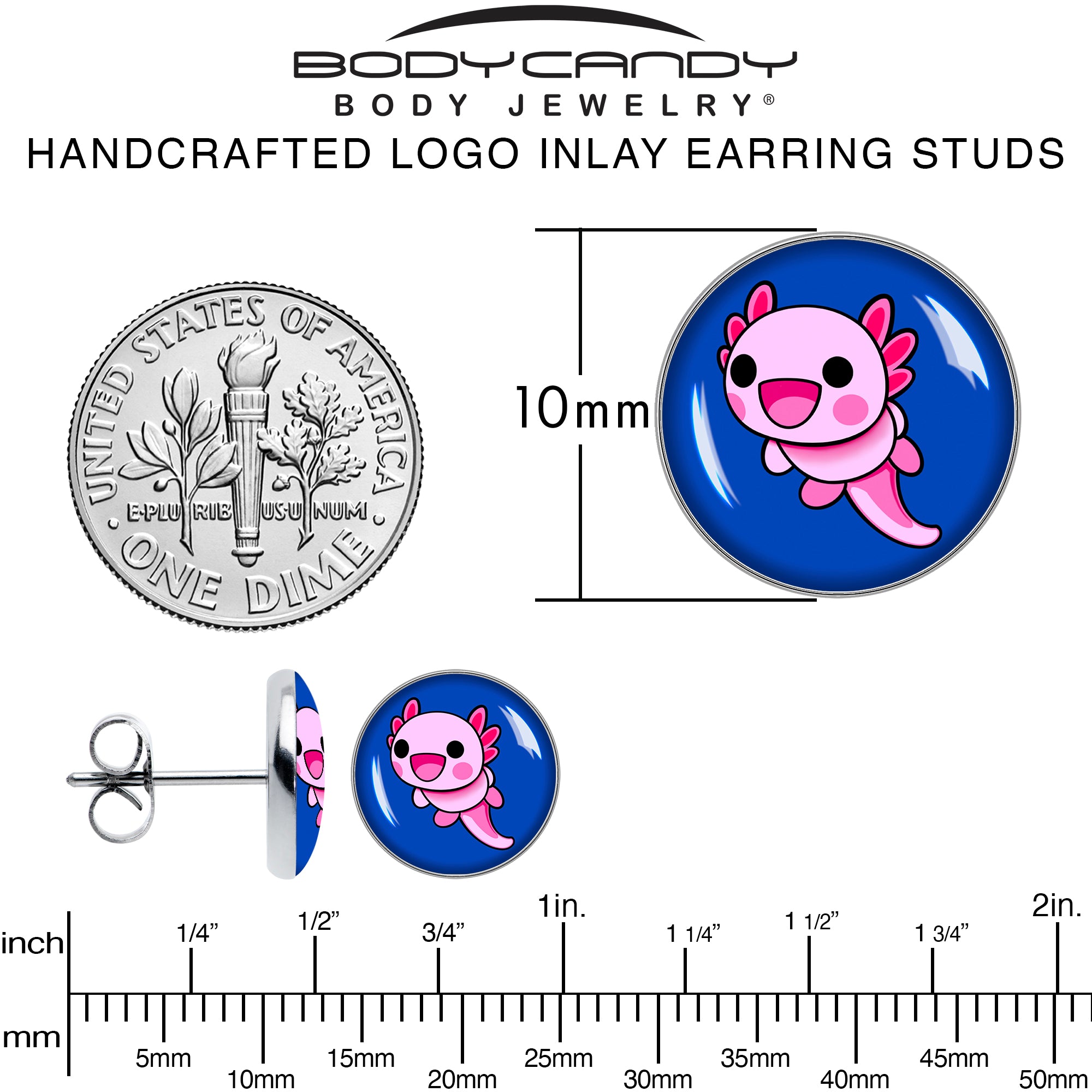 Adorable Axolotl Stud Earrings