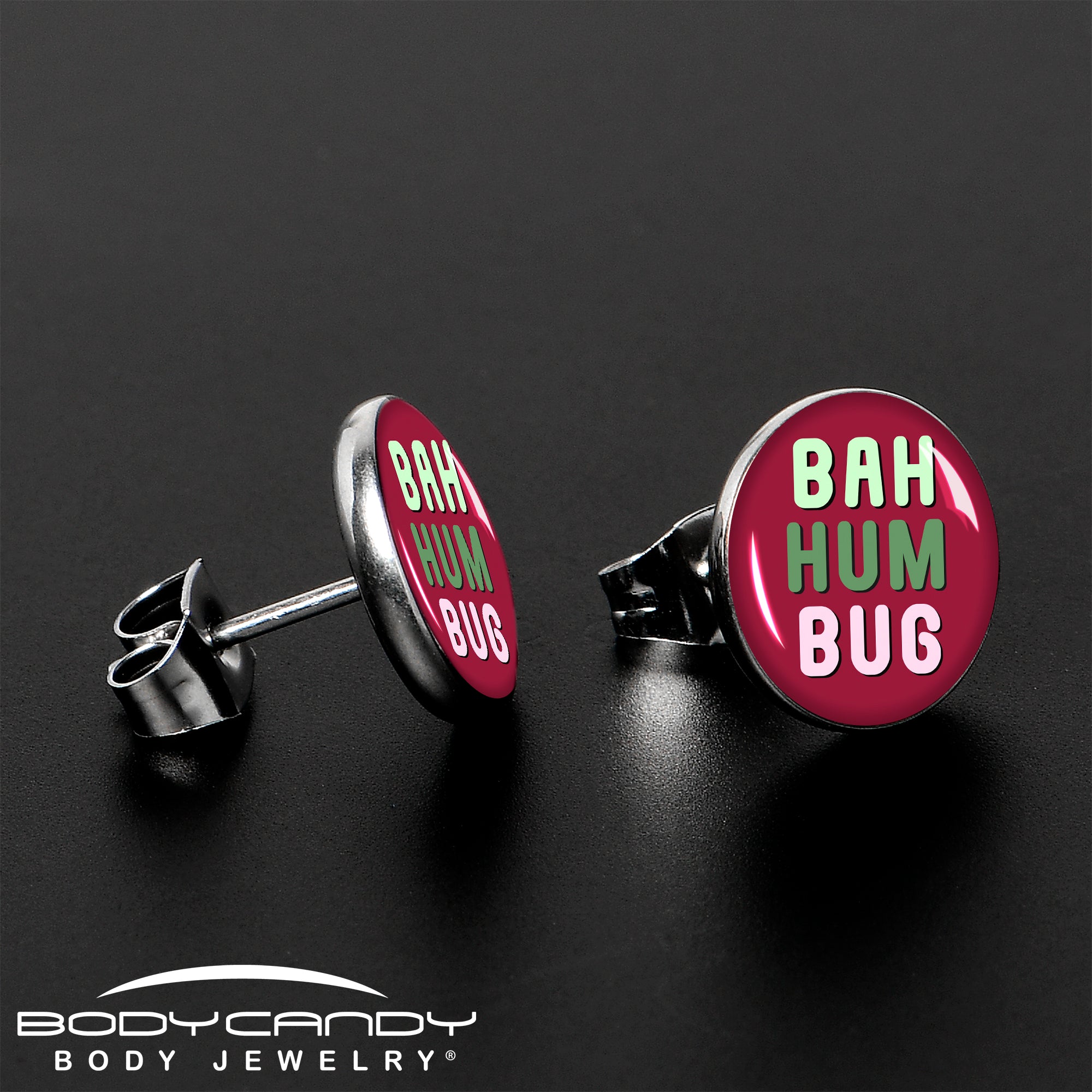 Bah Humbug Holiday Grouch Stud Earrings