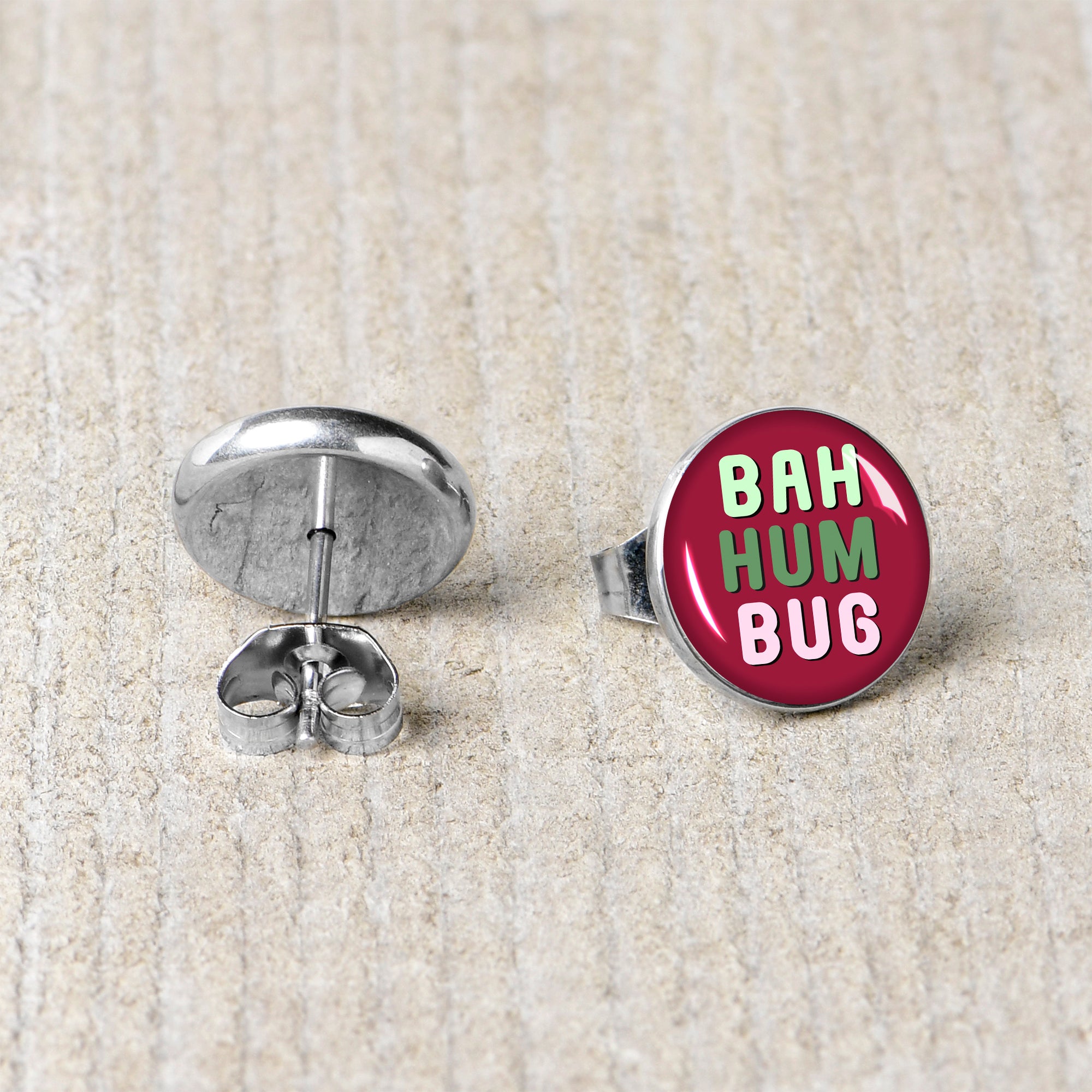 Bah Humbug Holiday Grouch Stud Earrings