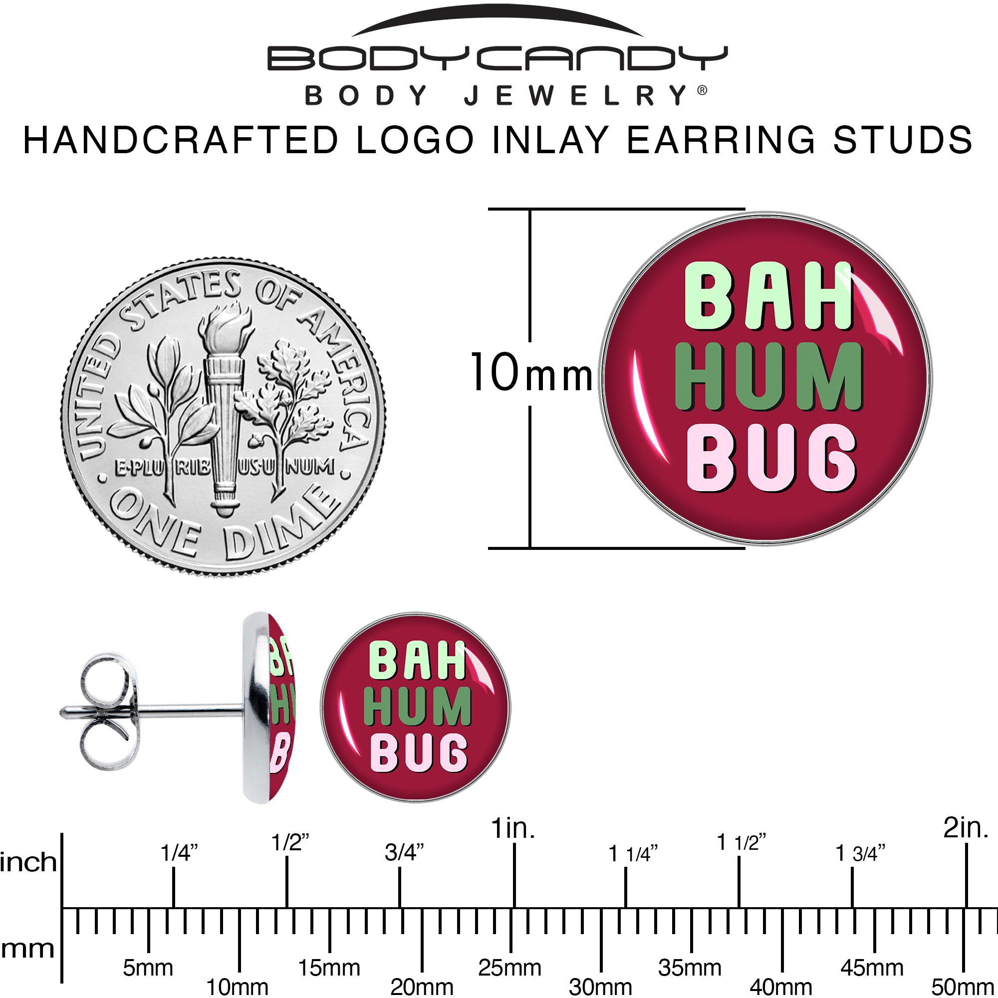 Bah Humbug Holiday Grouch Stud Earrings