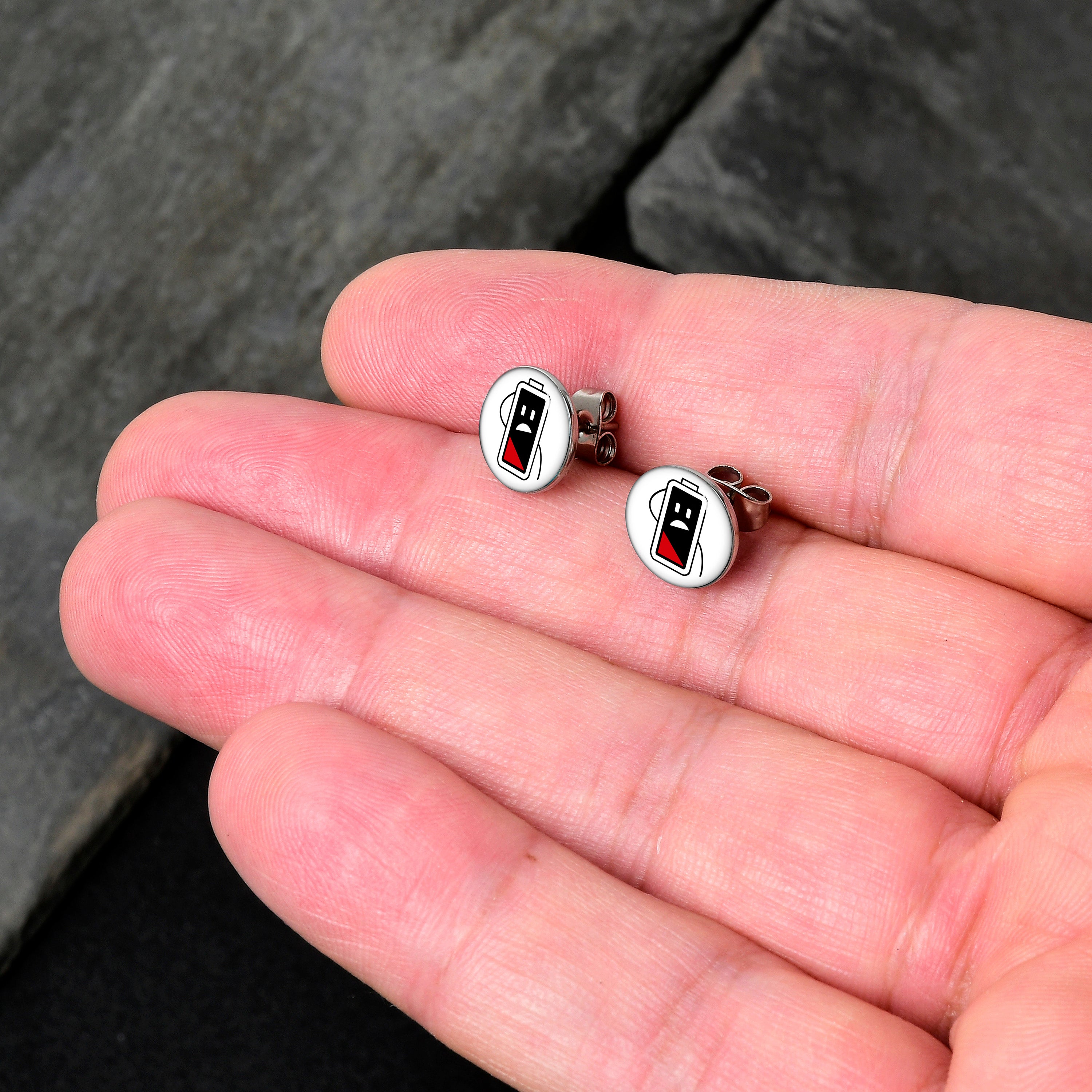 Battery Empty Stud Earrings