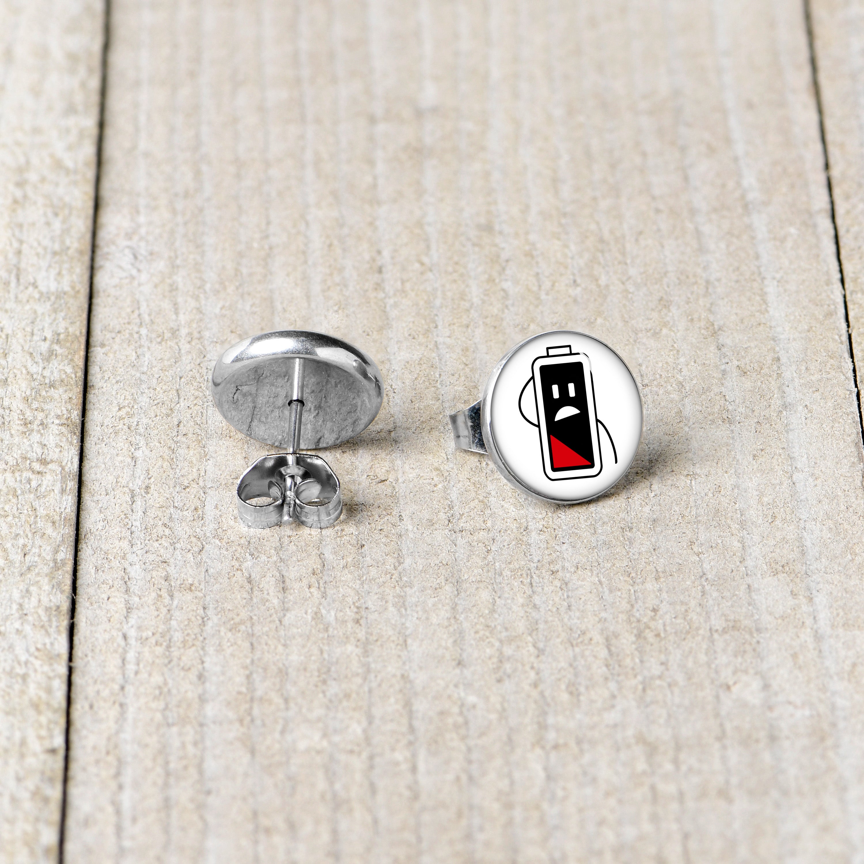 Battery Empty Stud Earrings