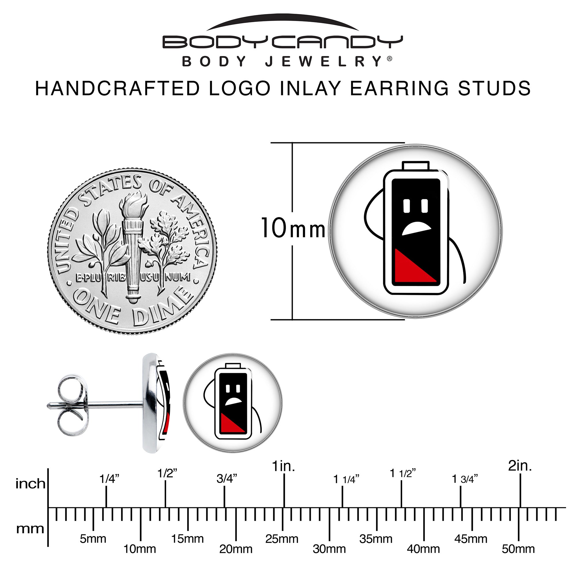 Battery Empty Stud Earrings