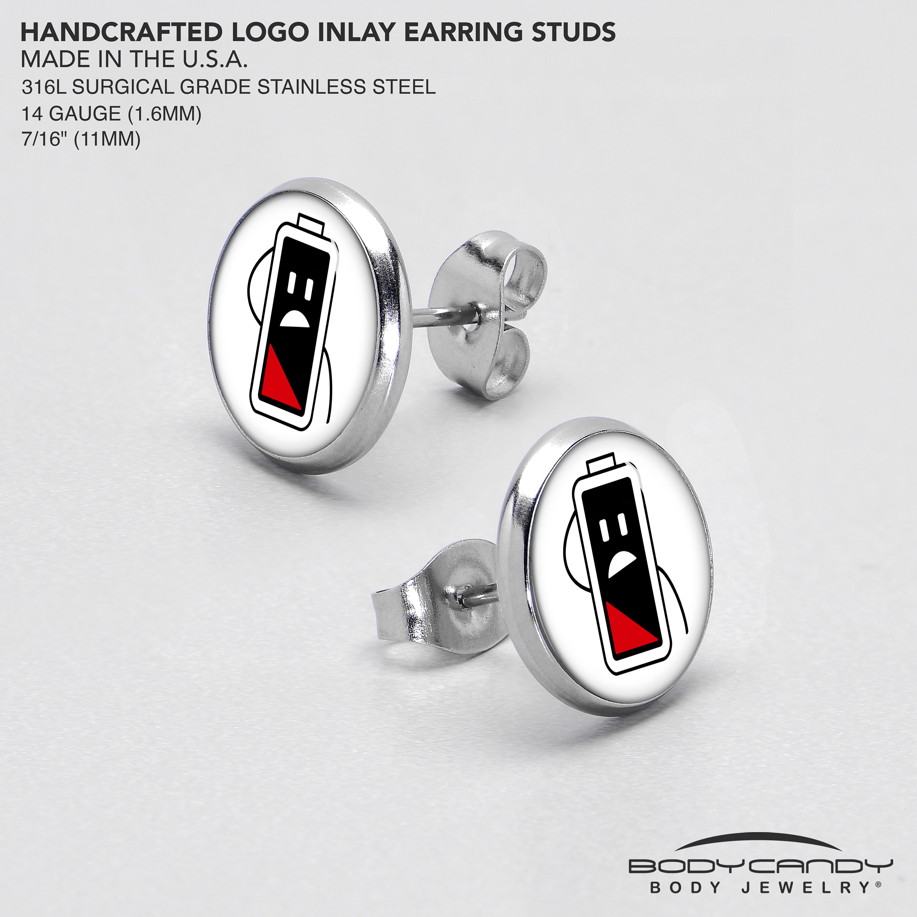 Battery Empty Stud Earrings