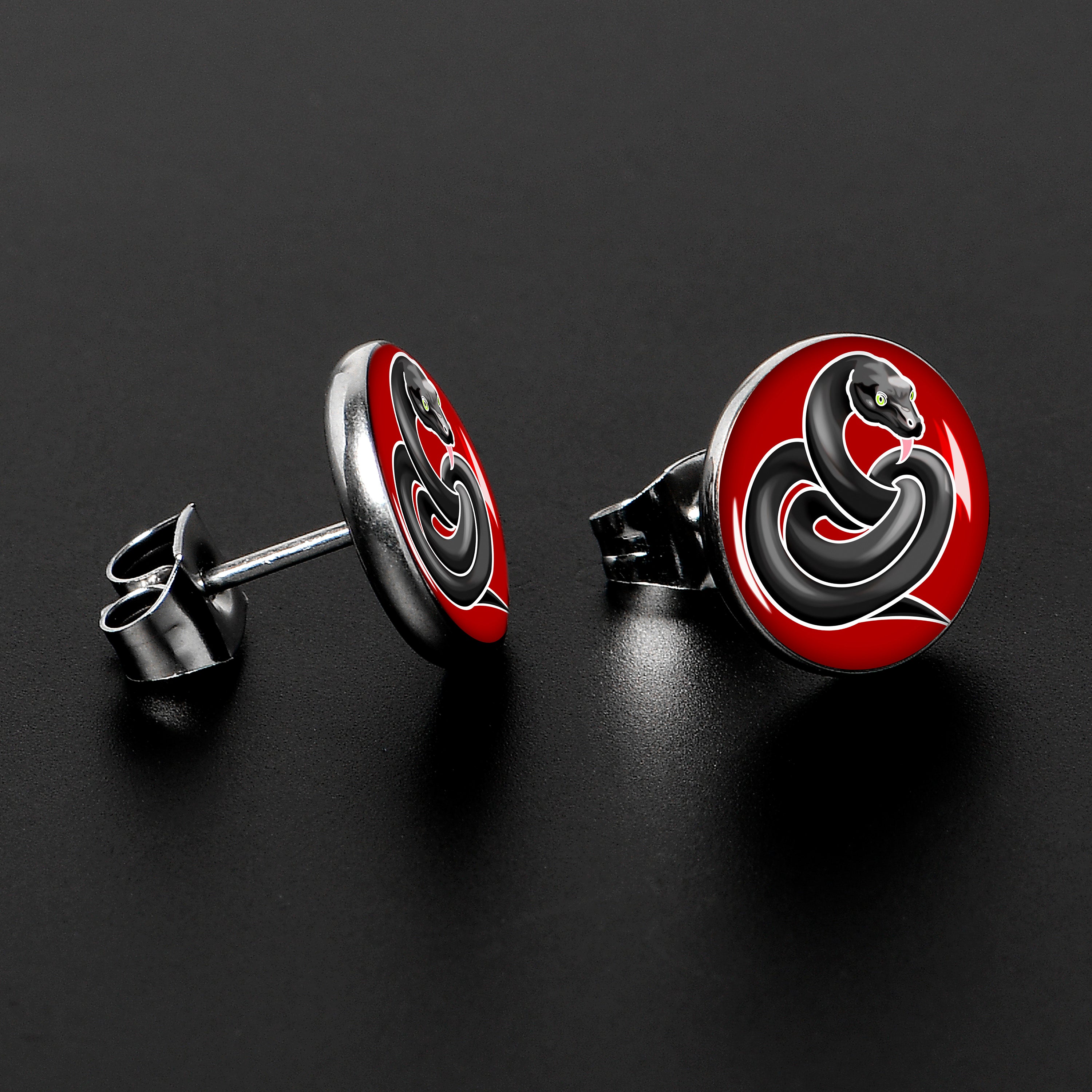 Black Snake Stud Earrings