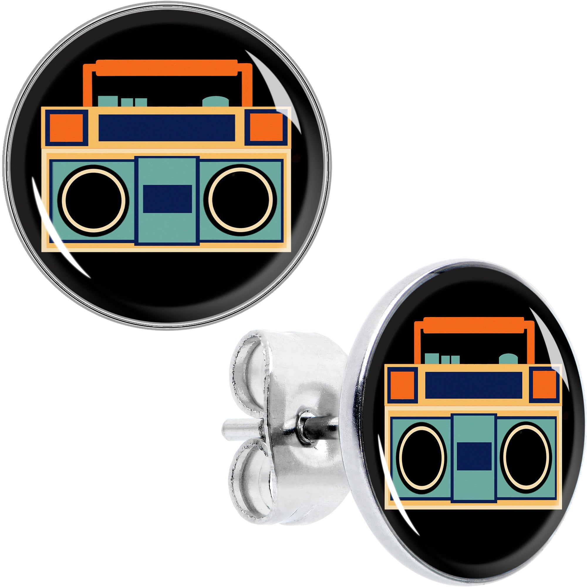 Retro Boombox Stud Earrings