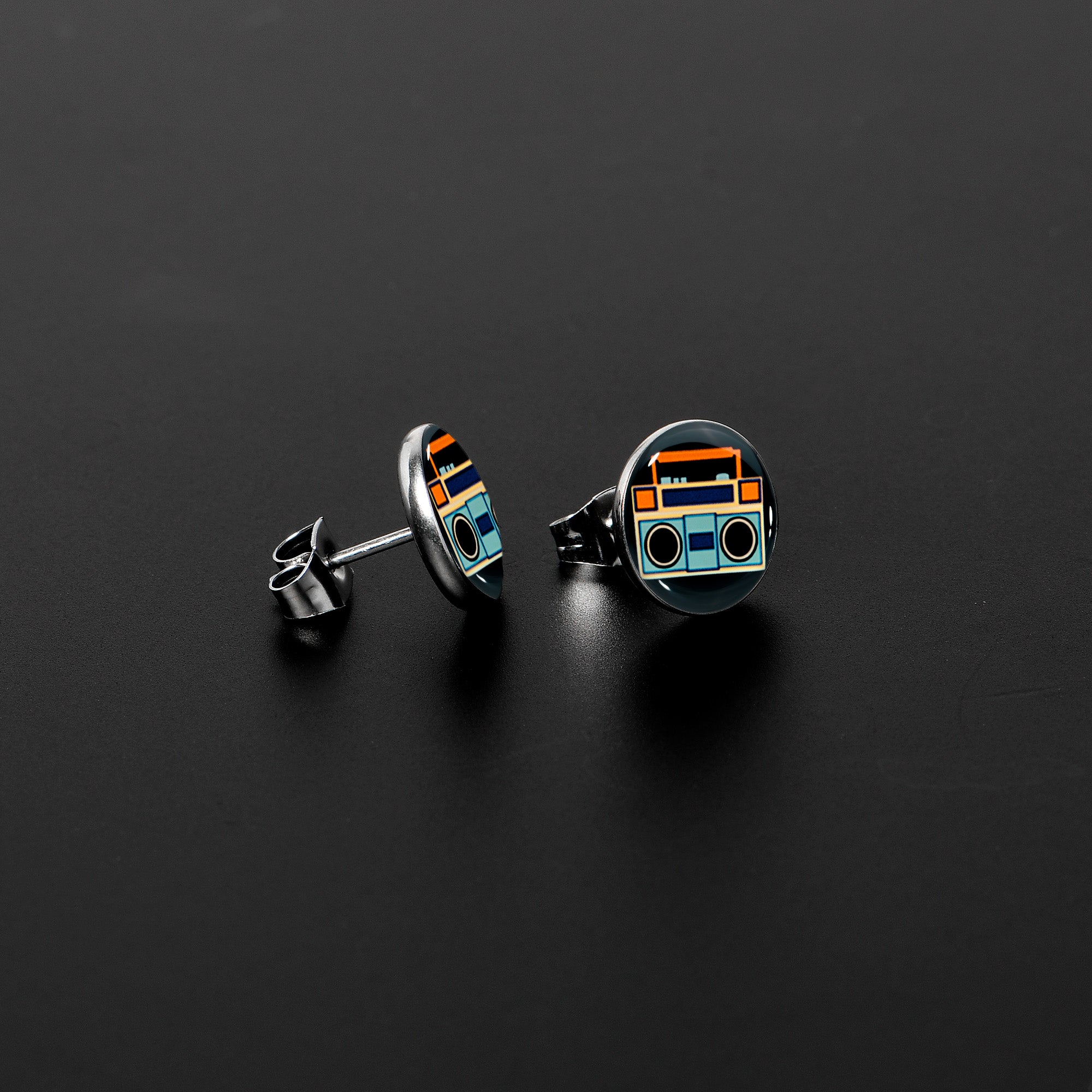 Retro Boombox Stud Earrings