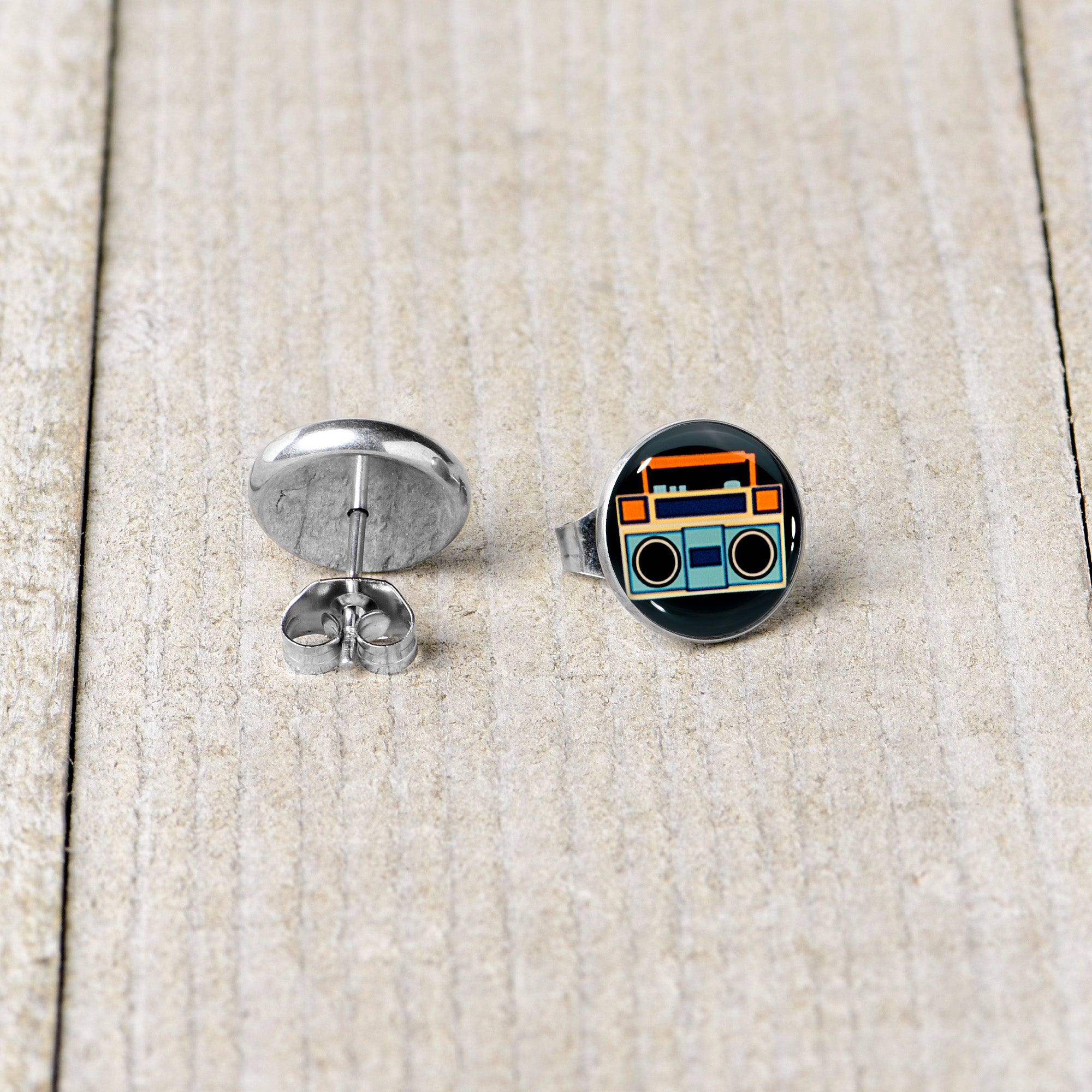 Retro Boombox Stud Earrings