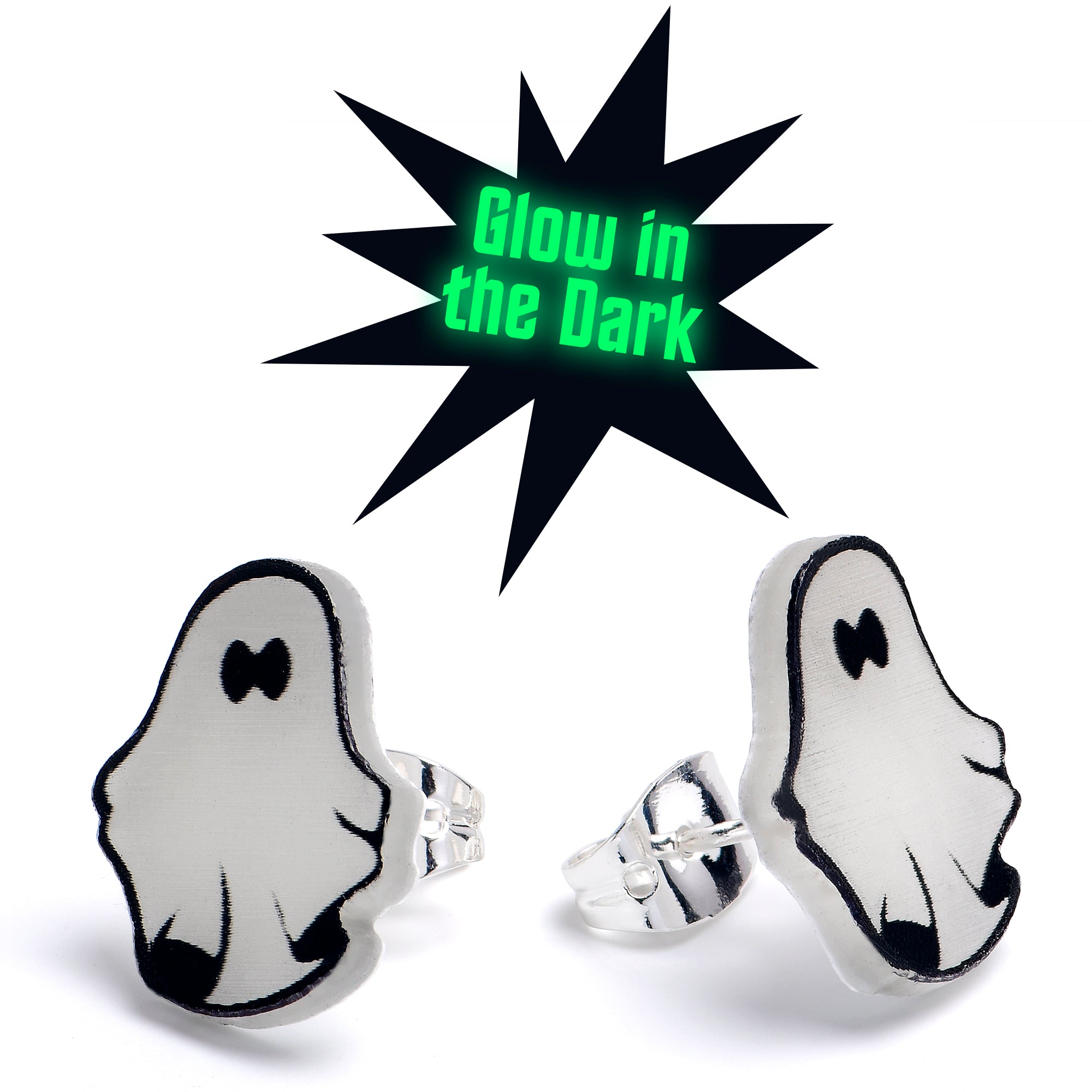 Glow In The Dark Ghost Stud Earrings