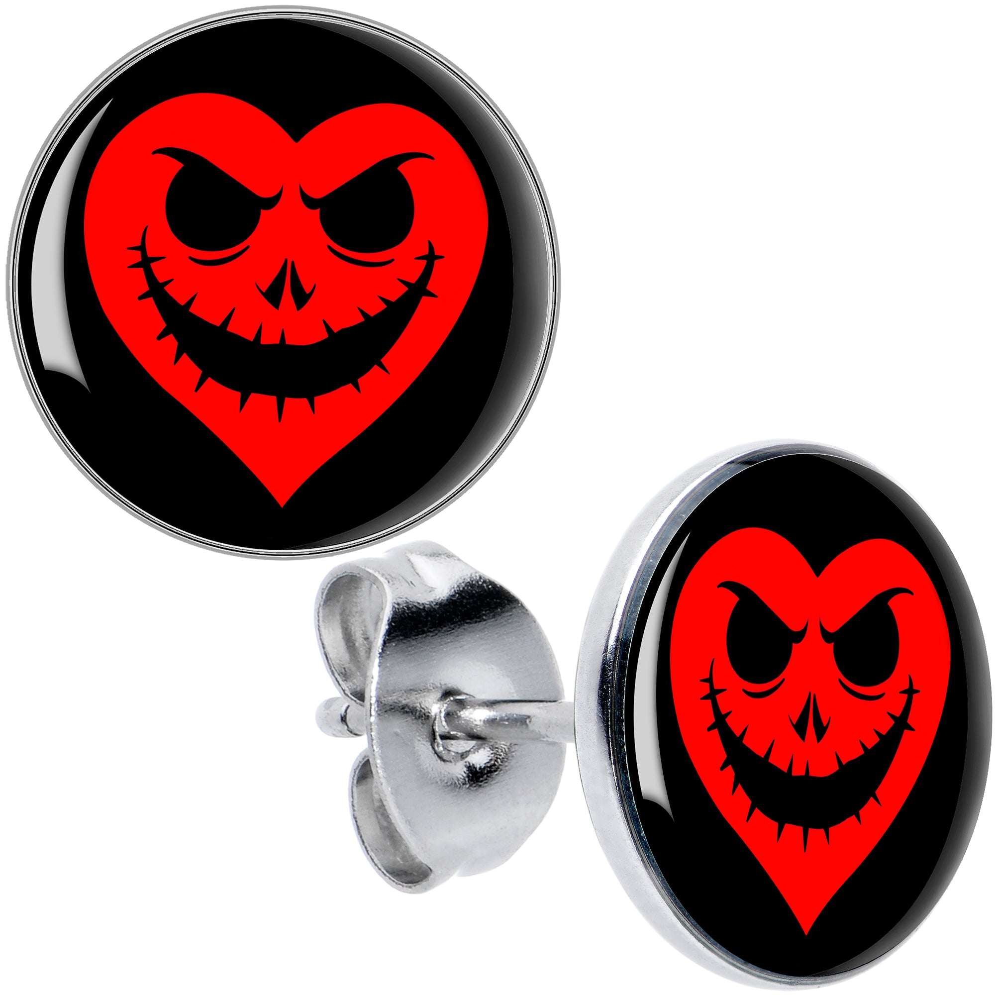 Valentine Jack O Heart Stud Earrings