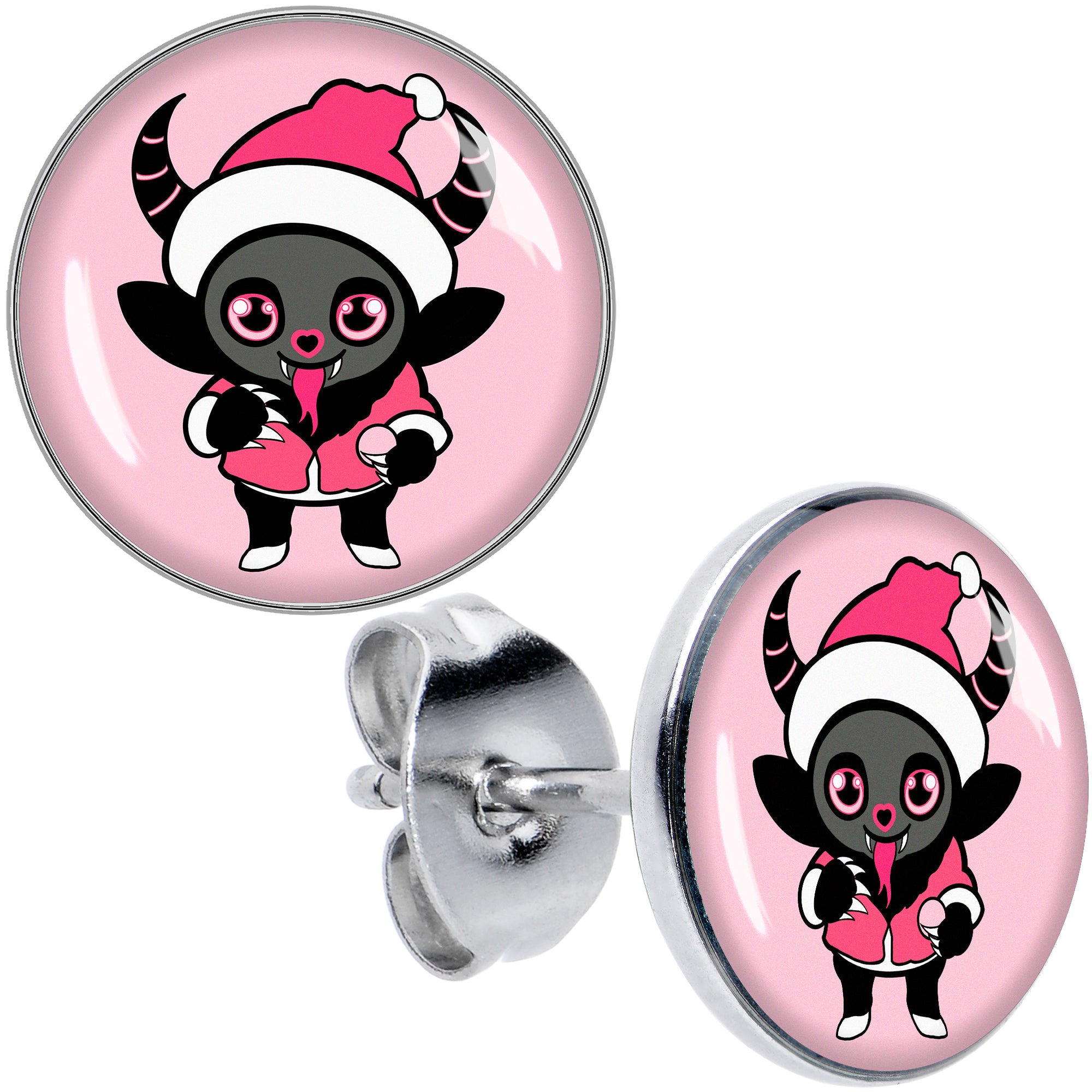 Krampus Cutie Christmas Holiday Stud Earrings