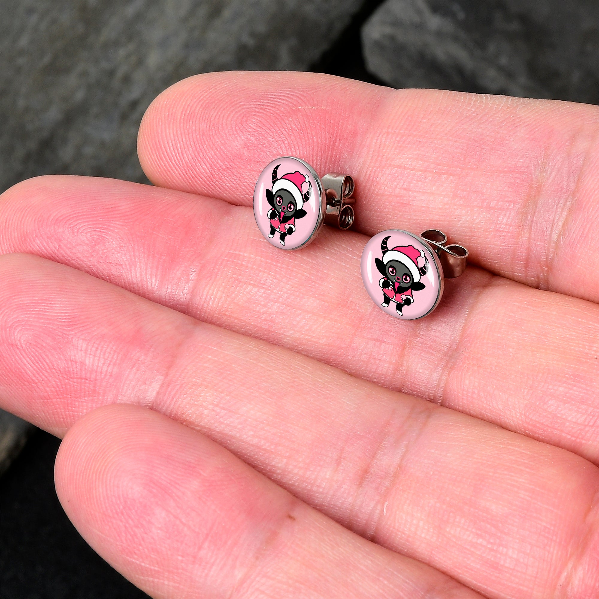 Krampus Cutie Christmas Holiday Stud Earrings