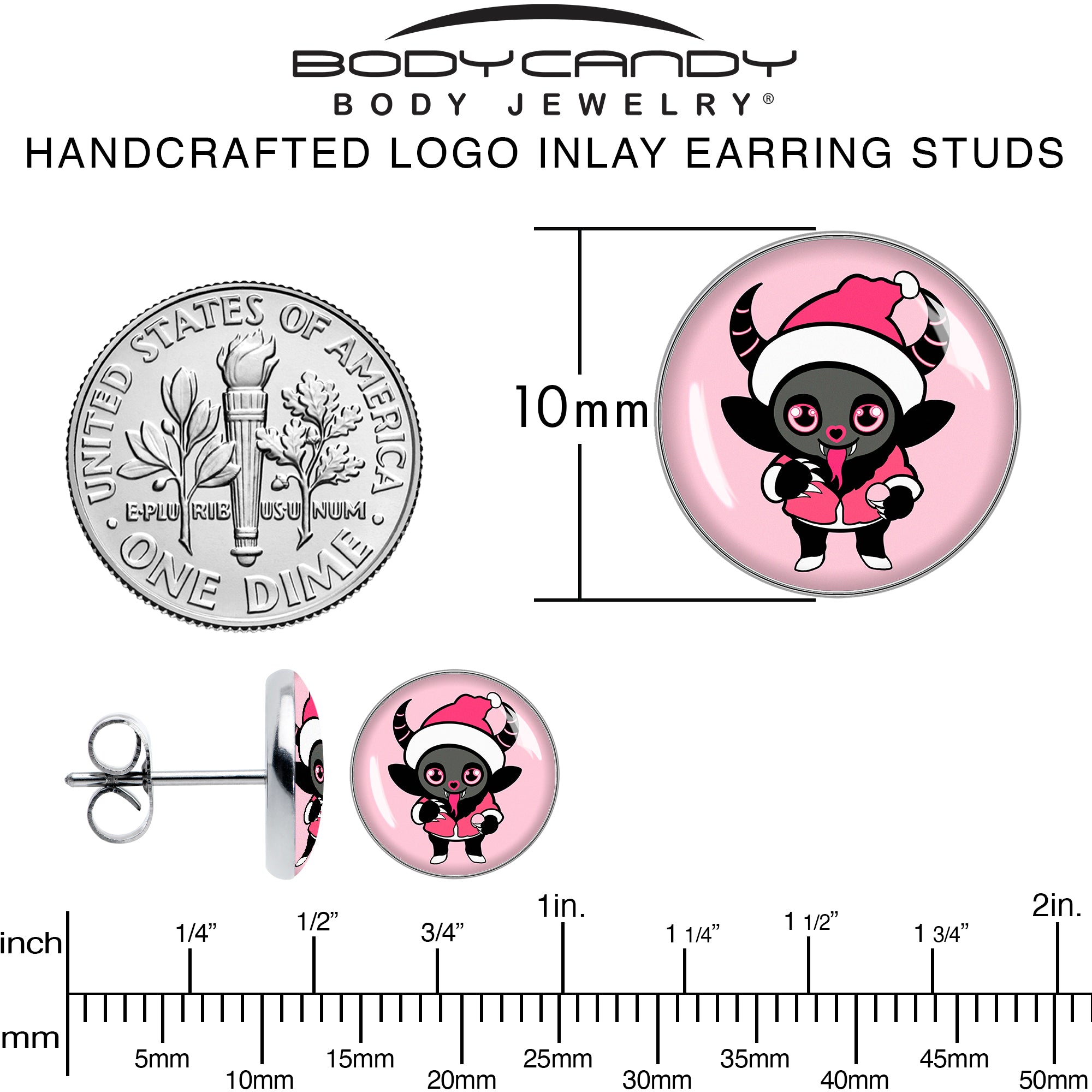 Krampus Cutie Christmas Holiday Stud Earrings