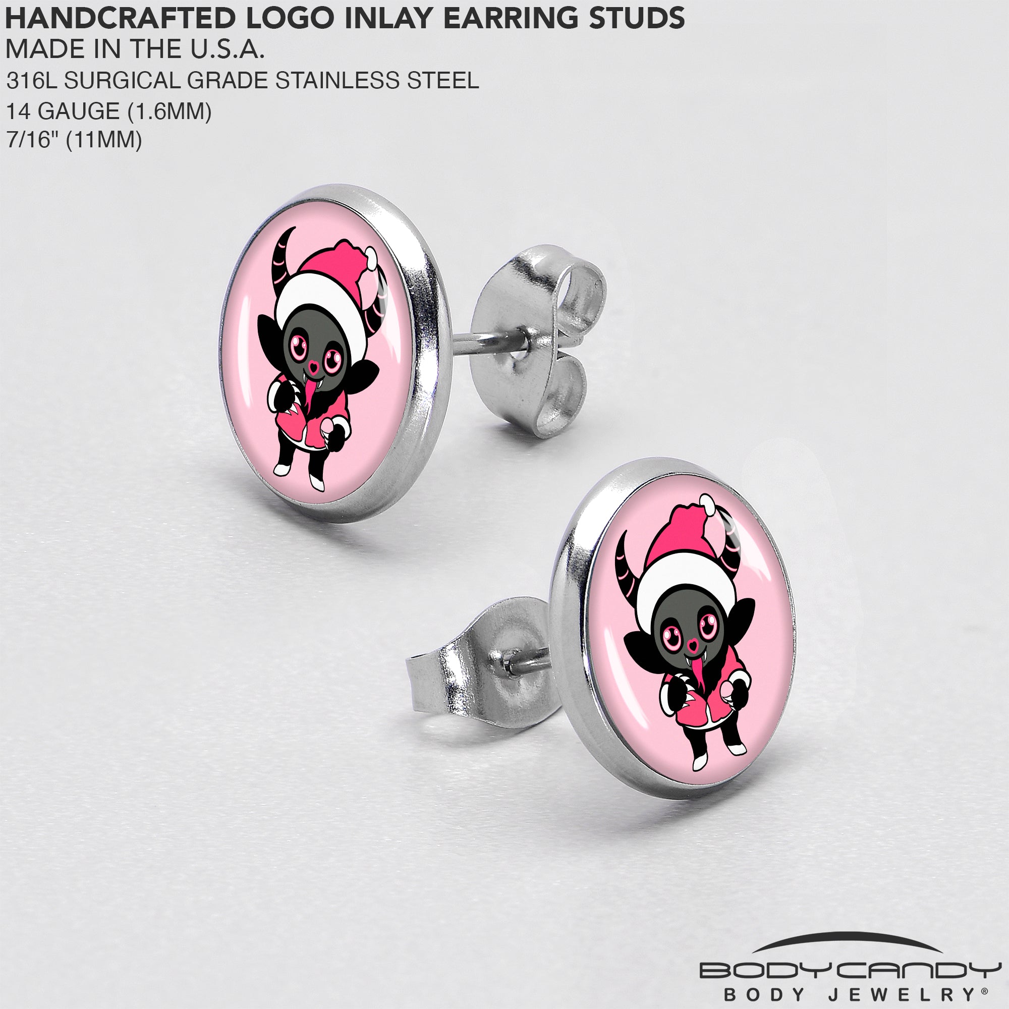 Krampus Cutie Christmas Holiday Stud Earrings