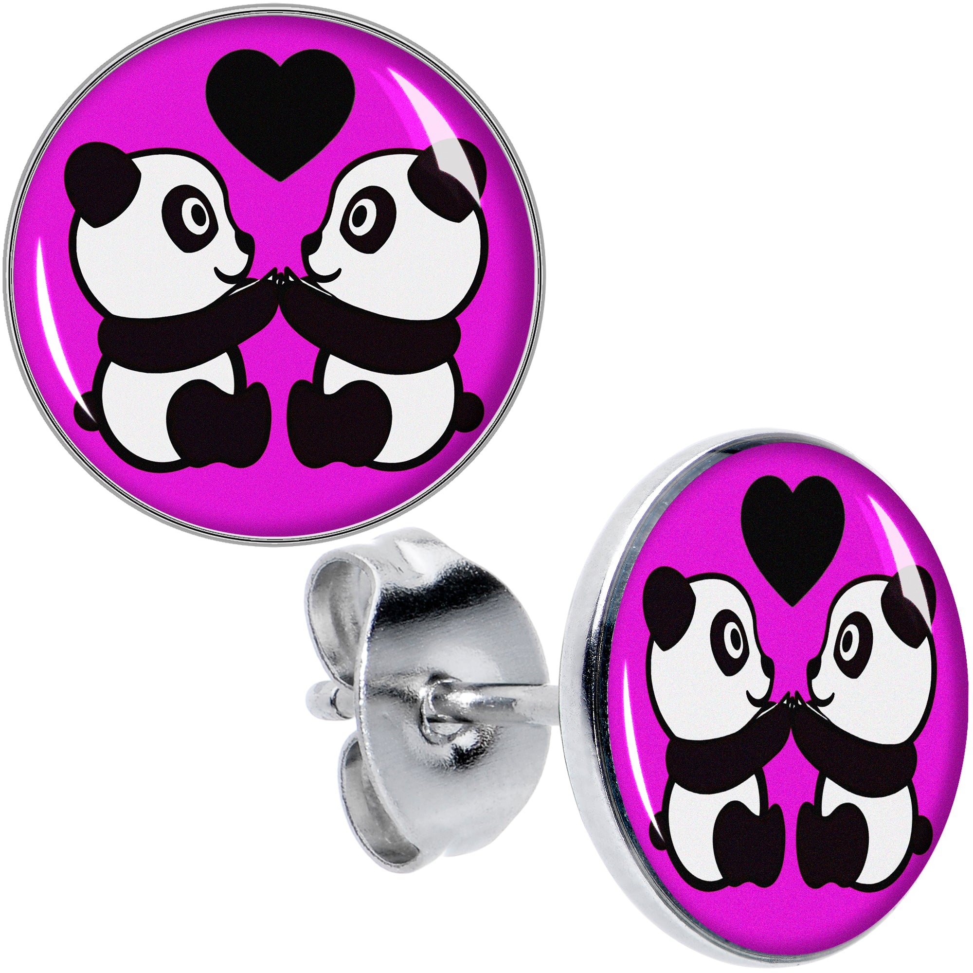 Panda Love Stud Earrings