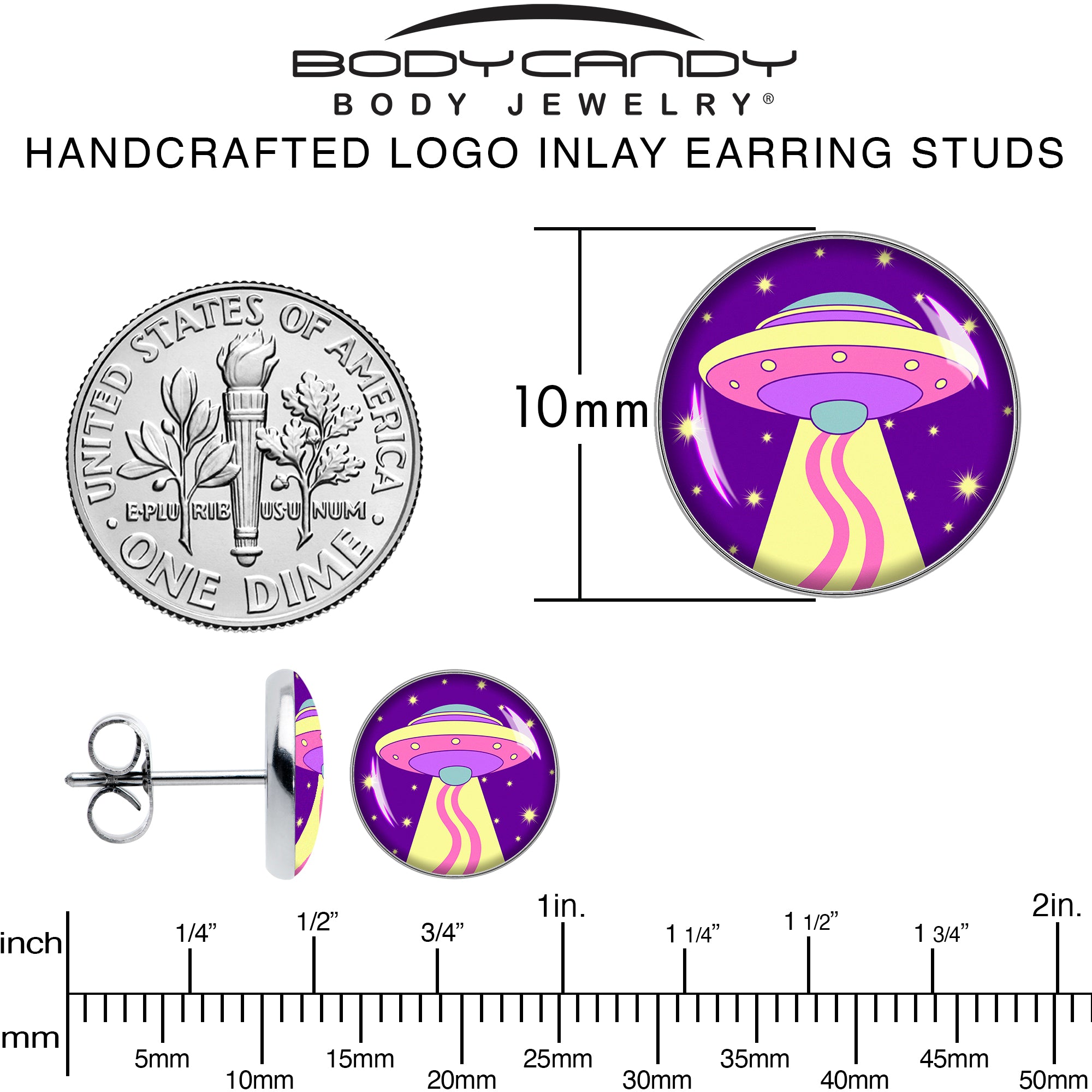 Style Space Invasion UFO Stud Earrings