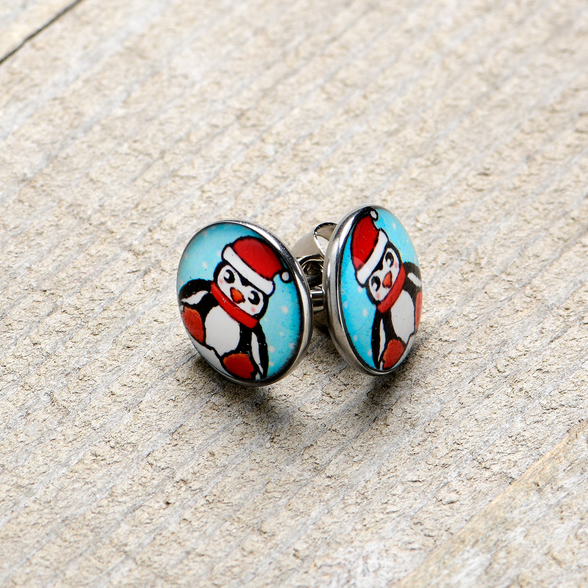 Snowfall Holiday Penguin Stud Earrings