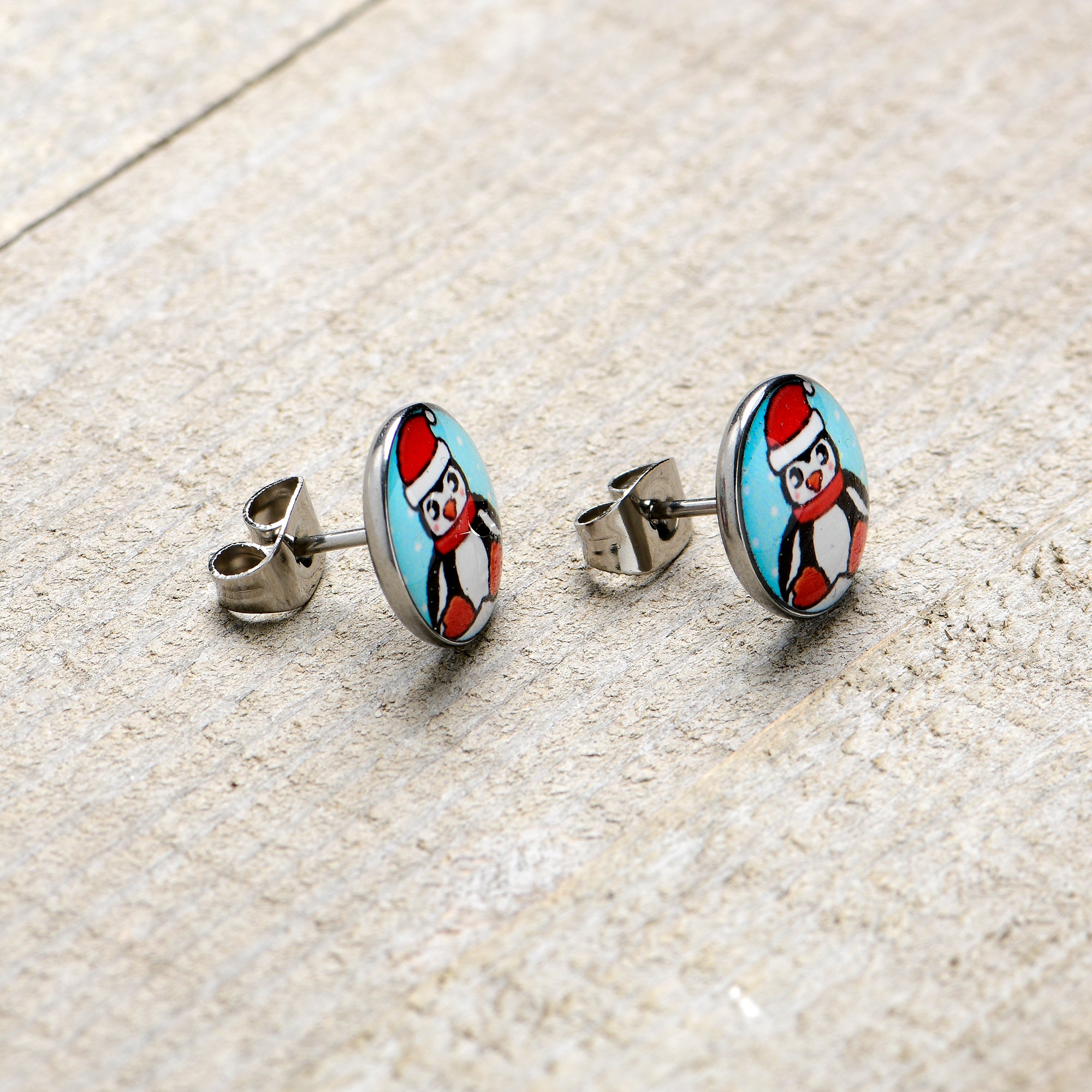 Snowfall Holiday Penguin Stud Earrings