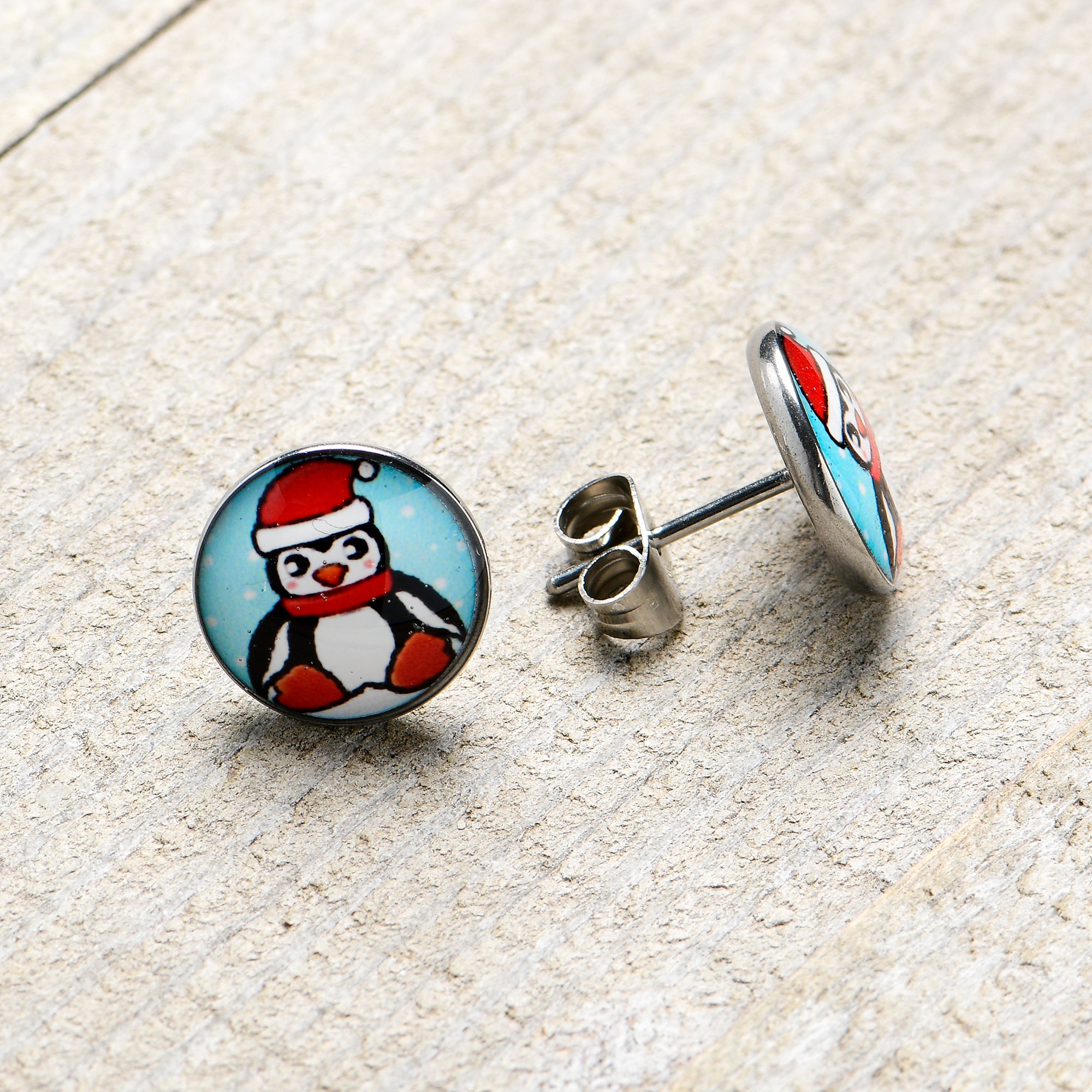 Snowfall Holiday Penguin Stud Earrings