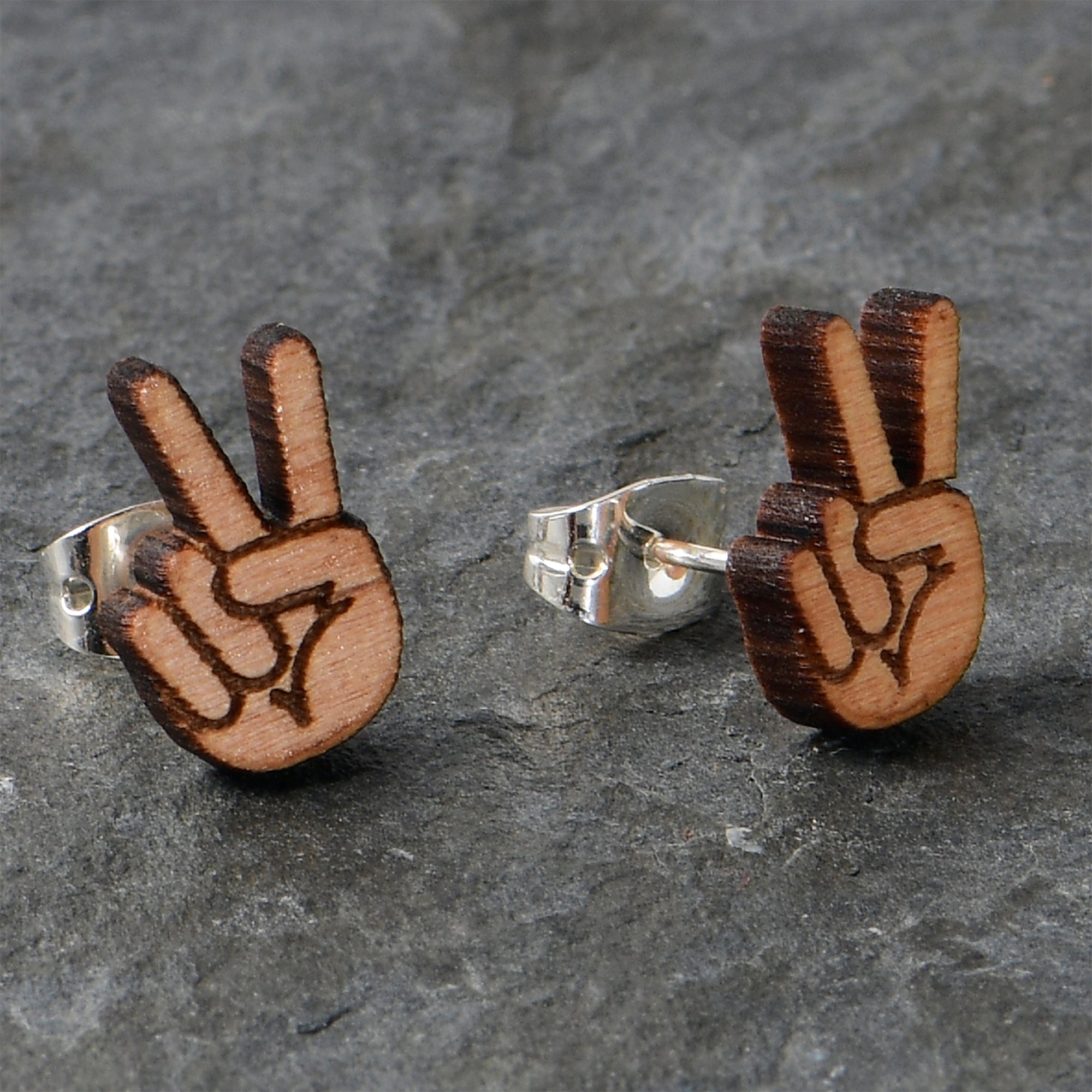 Peace sign stud on sale earrings