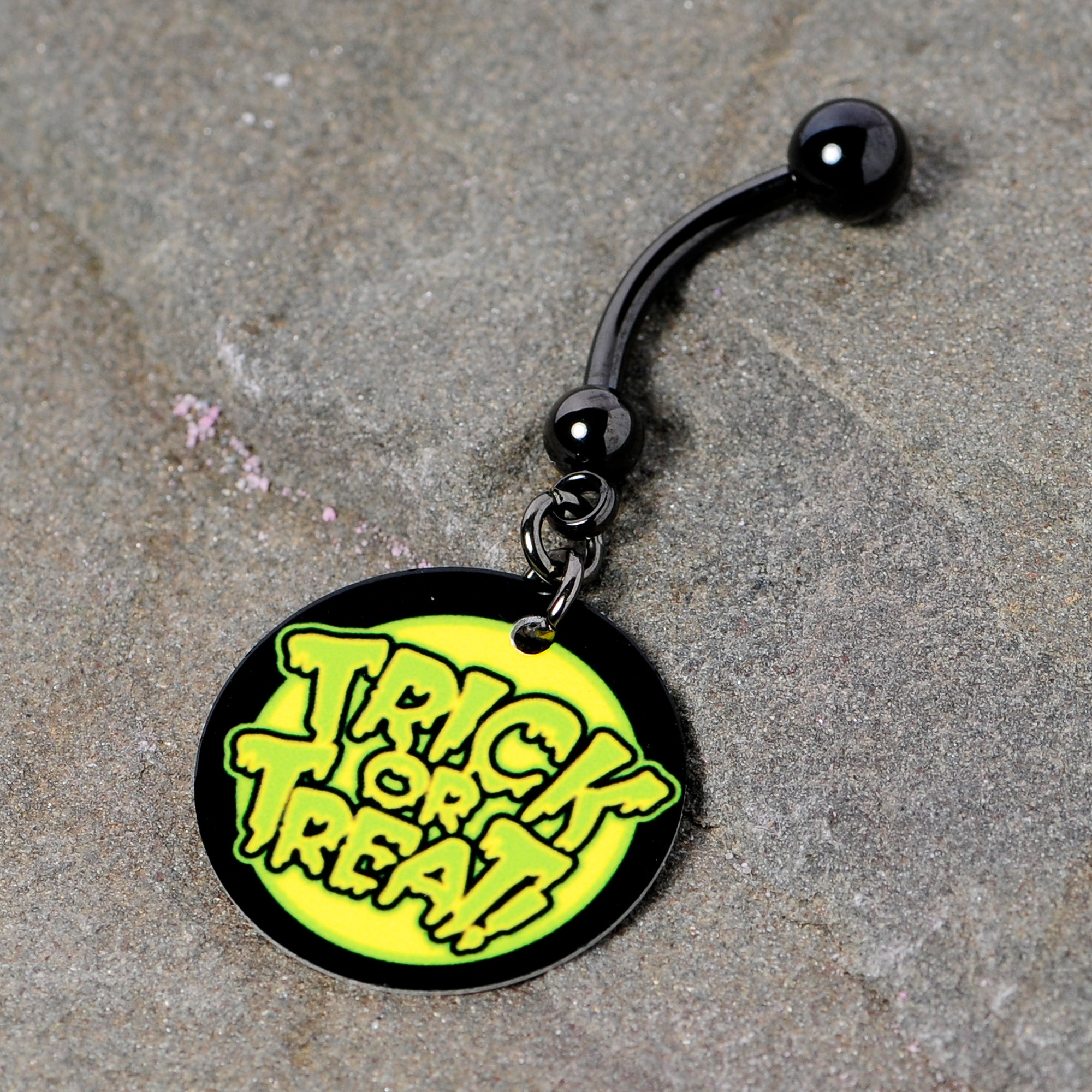 Ghoulish Halloween Trick or Treat Belly Ring