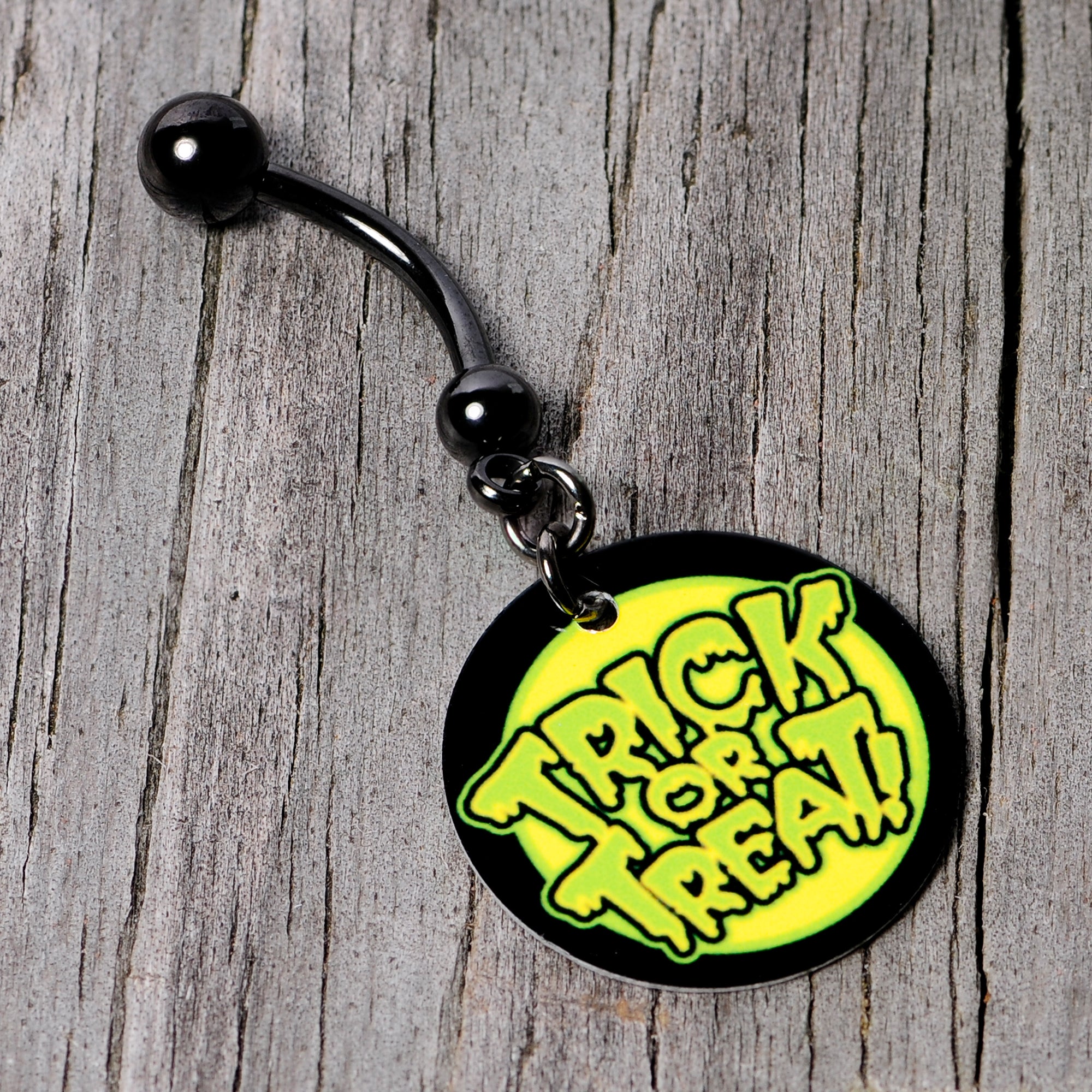 Ghoulish Halloween Trick or Treat Belly Ring