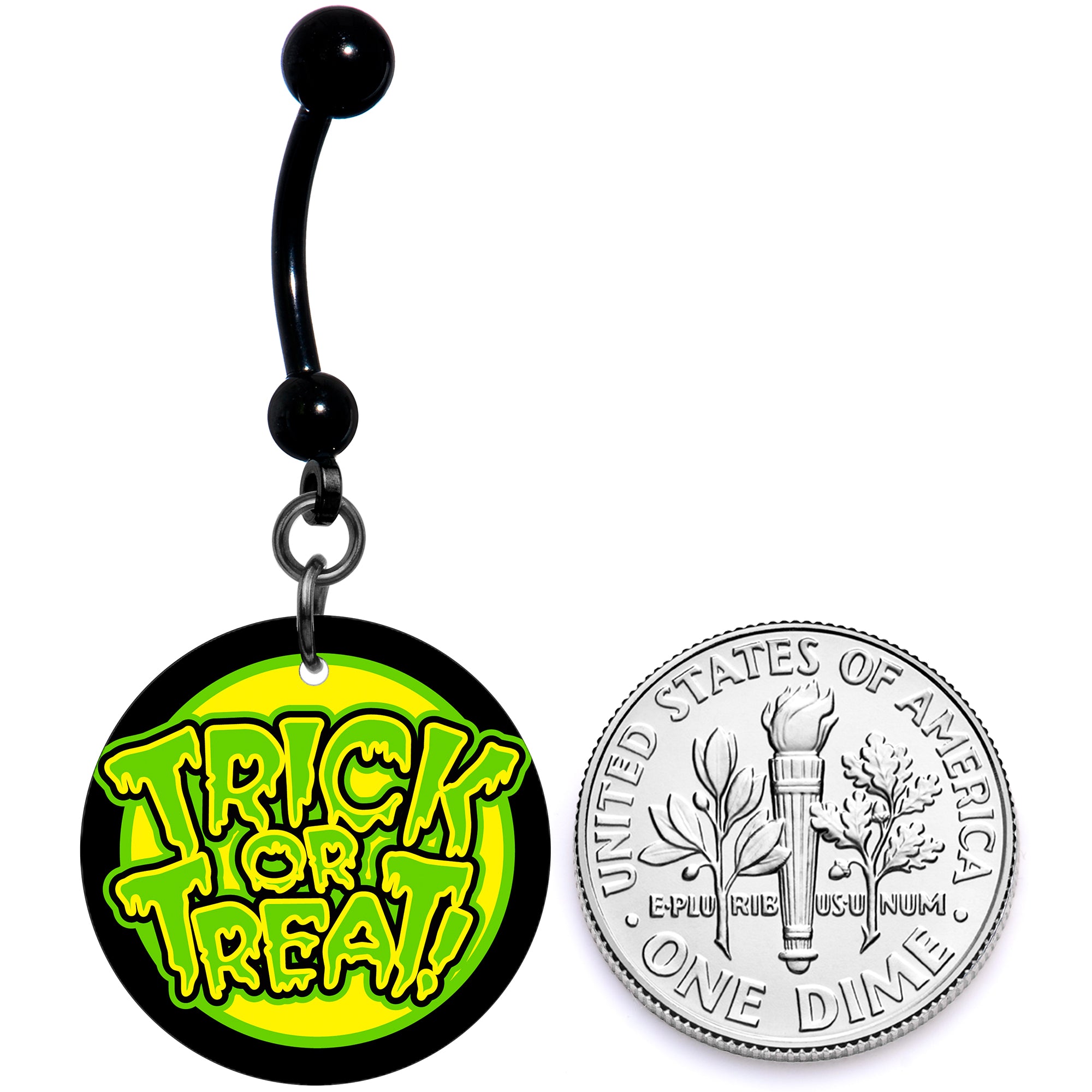 Ghoulish Halloween Trick or Treat Belly Ring