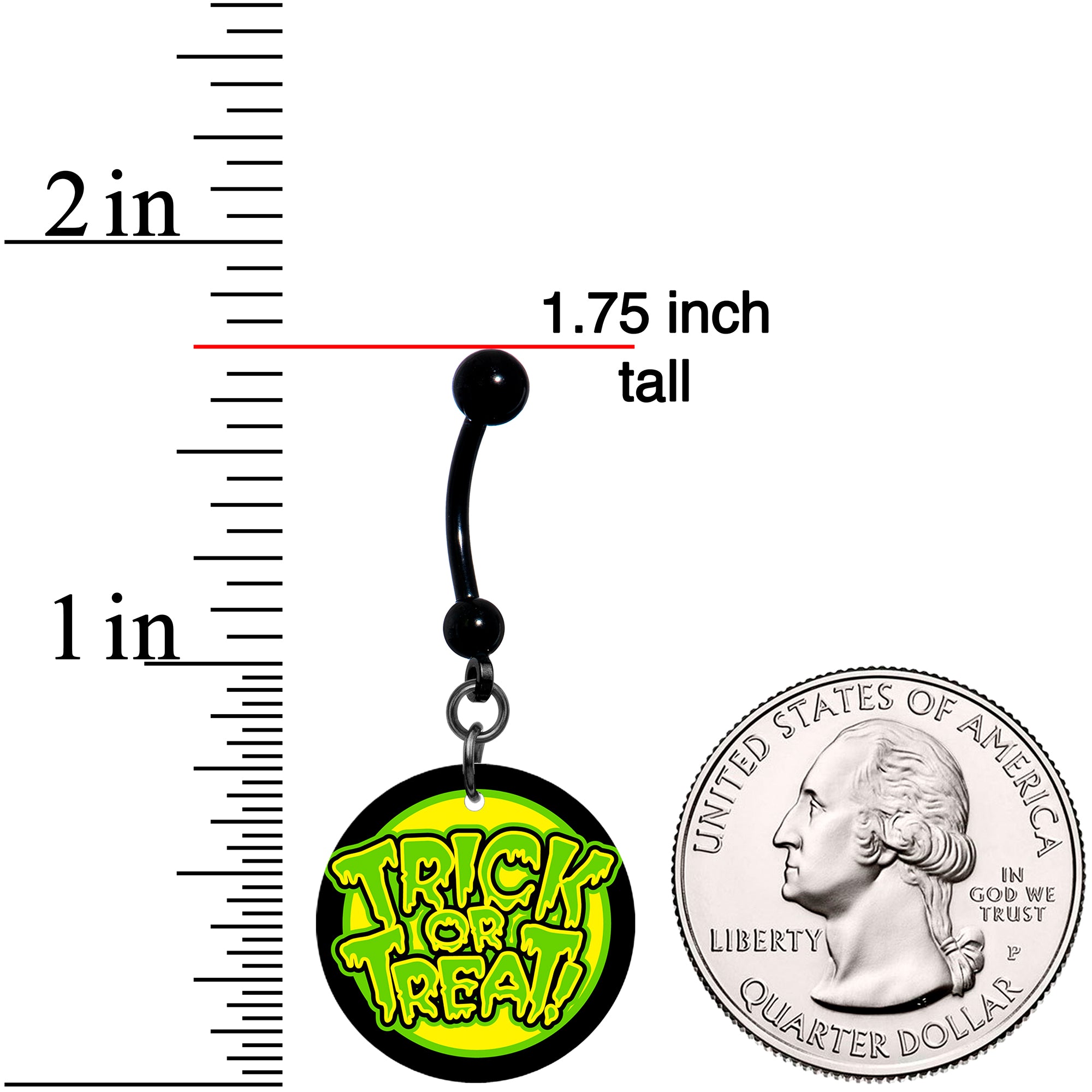 Ghoulish Halloween Trick or Treat Belly Ring