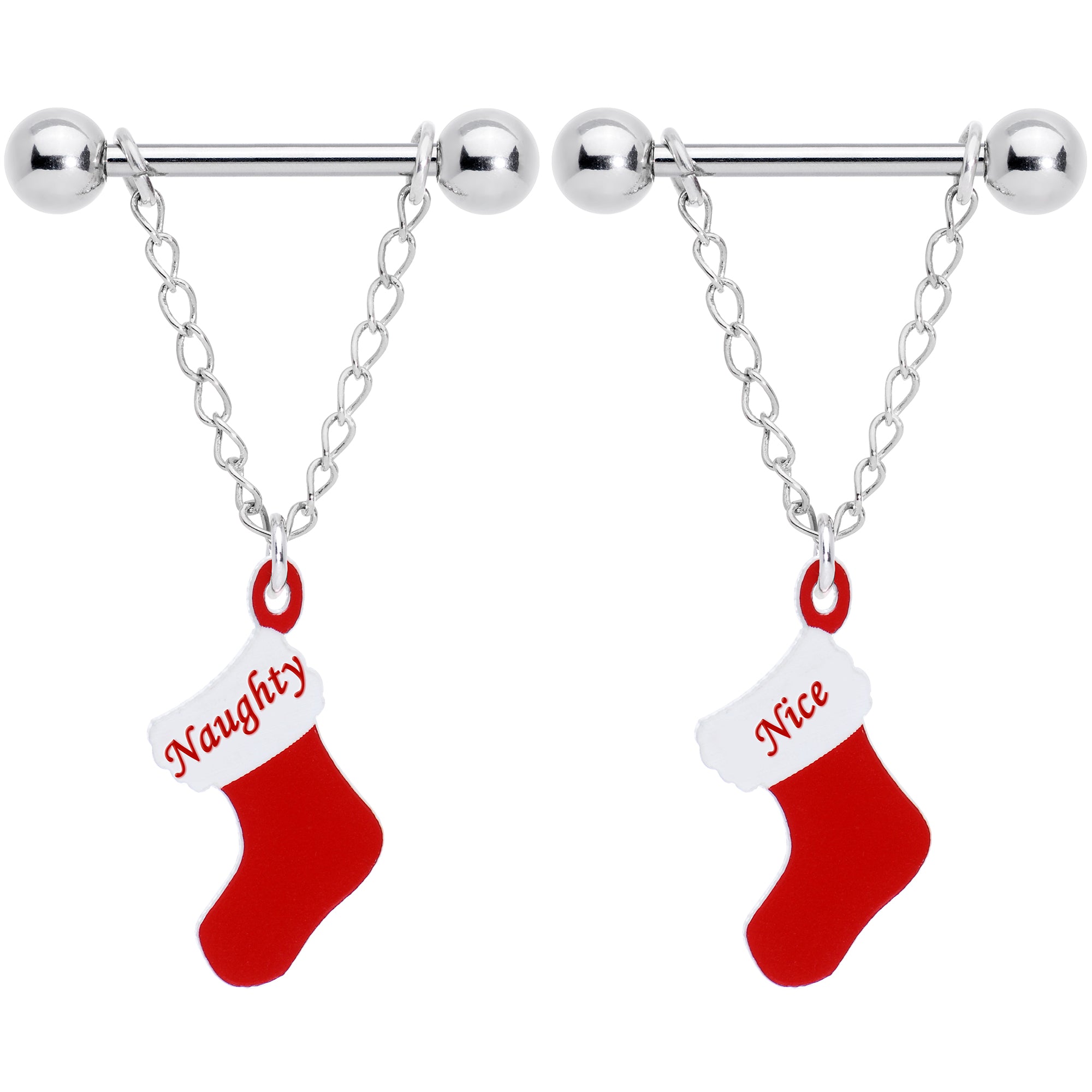 Christmas themed 2025 nipple rings