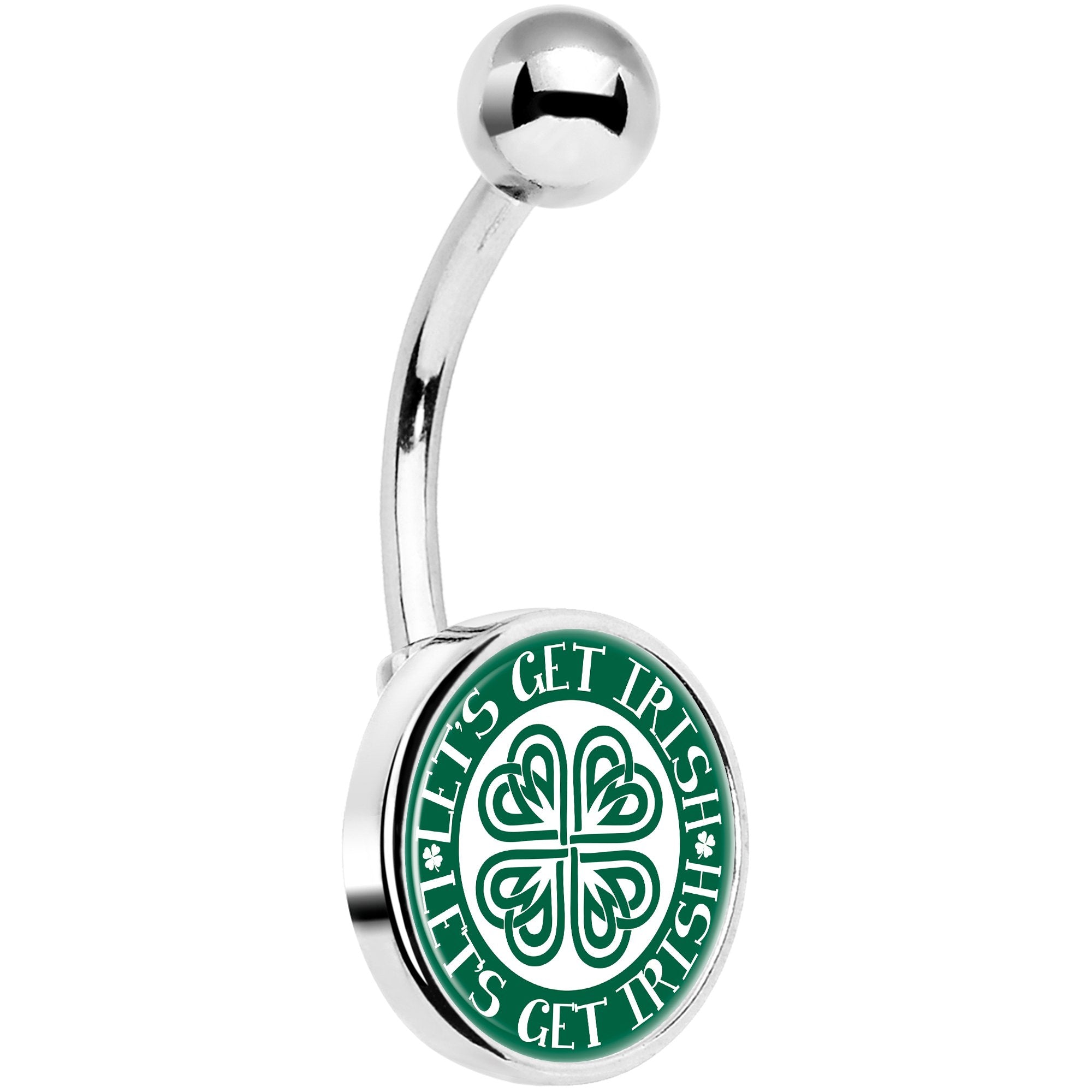 Lets Get Irish Celtic Shamrock Belly Ring