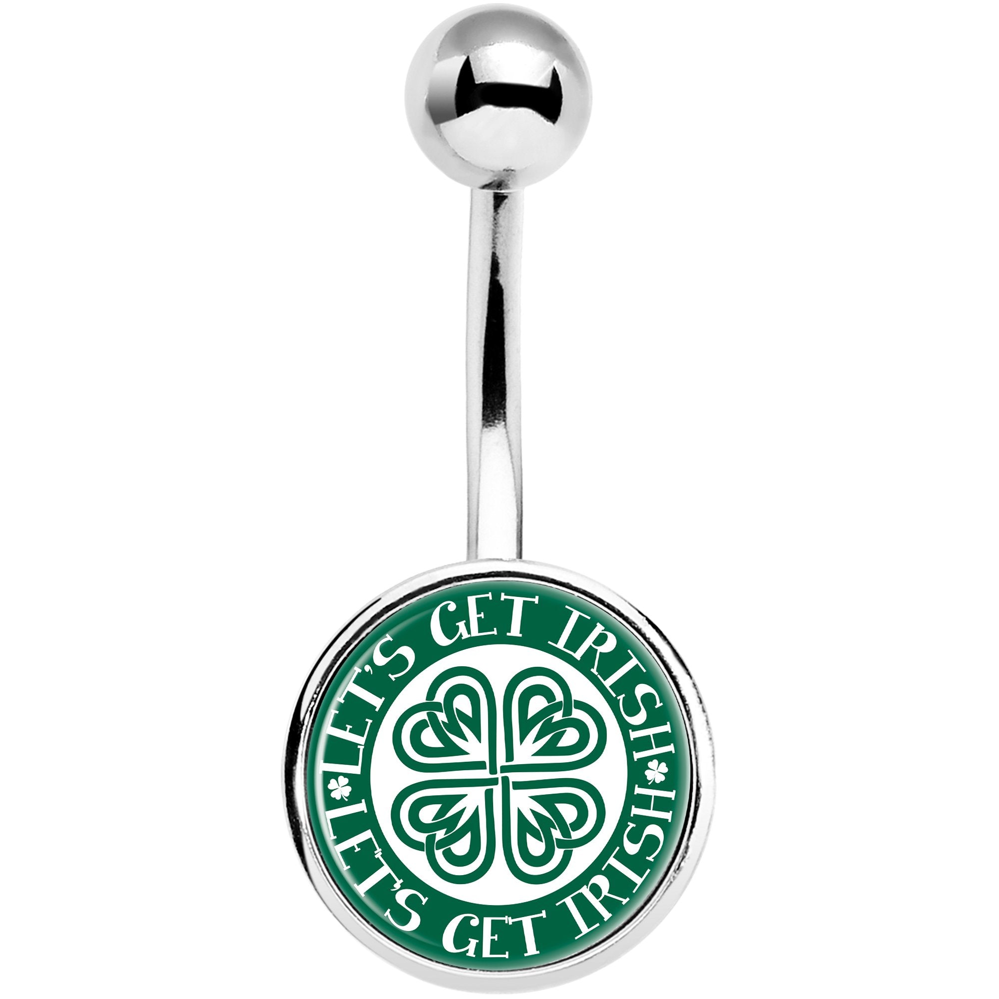 Lets Get Irish Celtic Shamrock Belly Ring